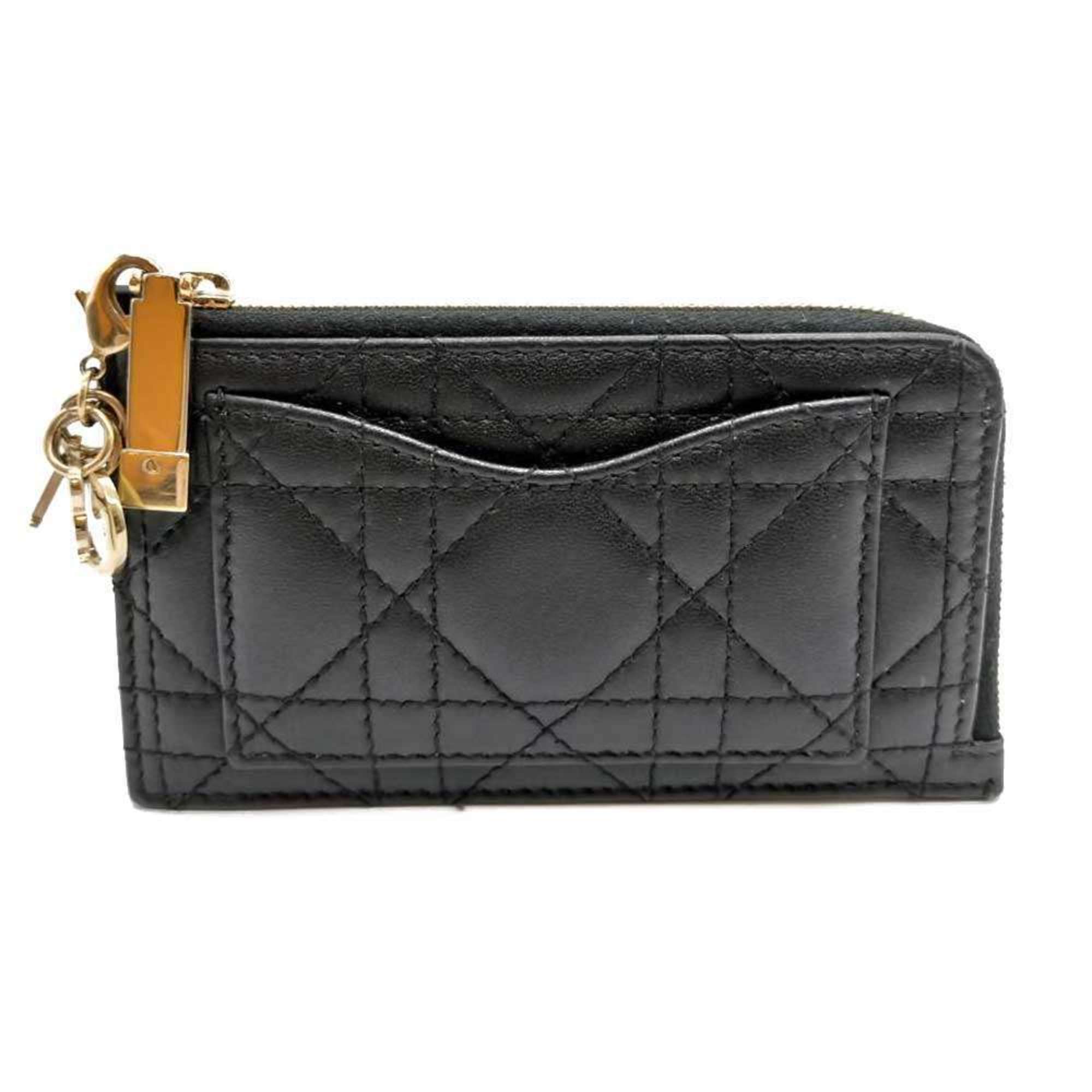 Christian Dior Black Leather Coin Purse/Coin Case (Pre-Owned)