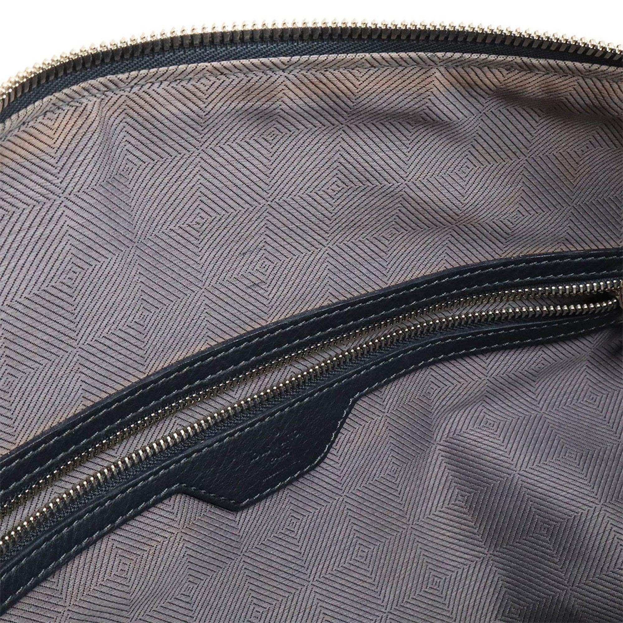 Louis Vuitton Navy Blue Leather Boston Bag Shoulder Bag (Pre-Owned)