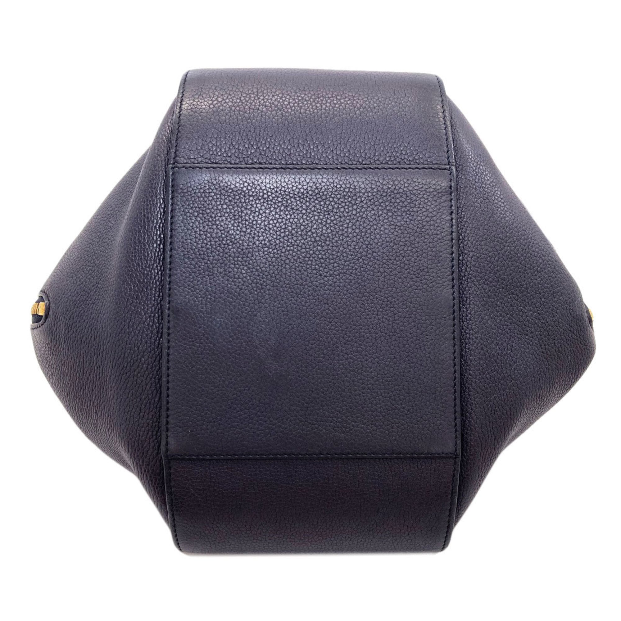 Loewe Hammock Black Dark Navy Leather Handbag (Pre-Owned)