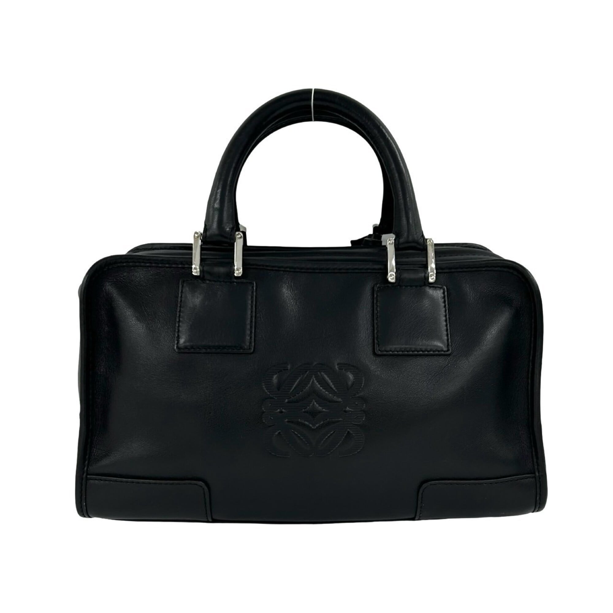 Loewe Black Leather Boston Bag Handbag Tote Bag (Pre-Owned)