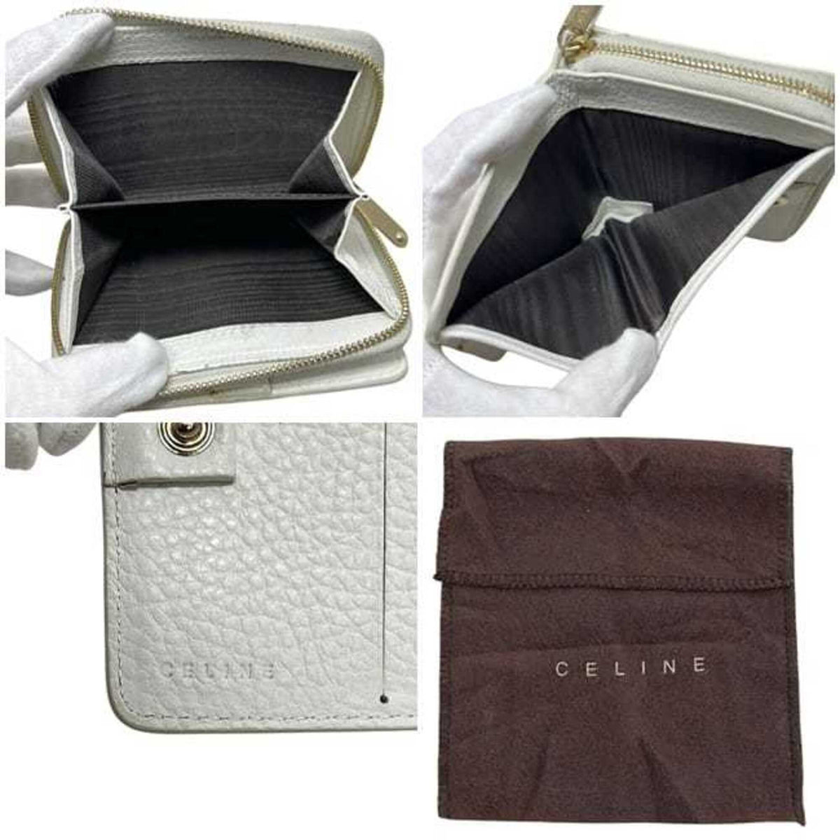 Celine White Leather Wallet (Bi-Fold) (Pre-Owned)