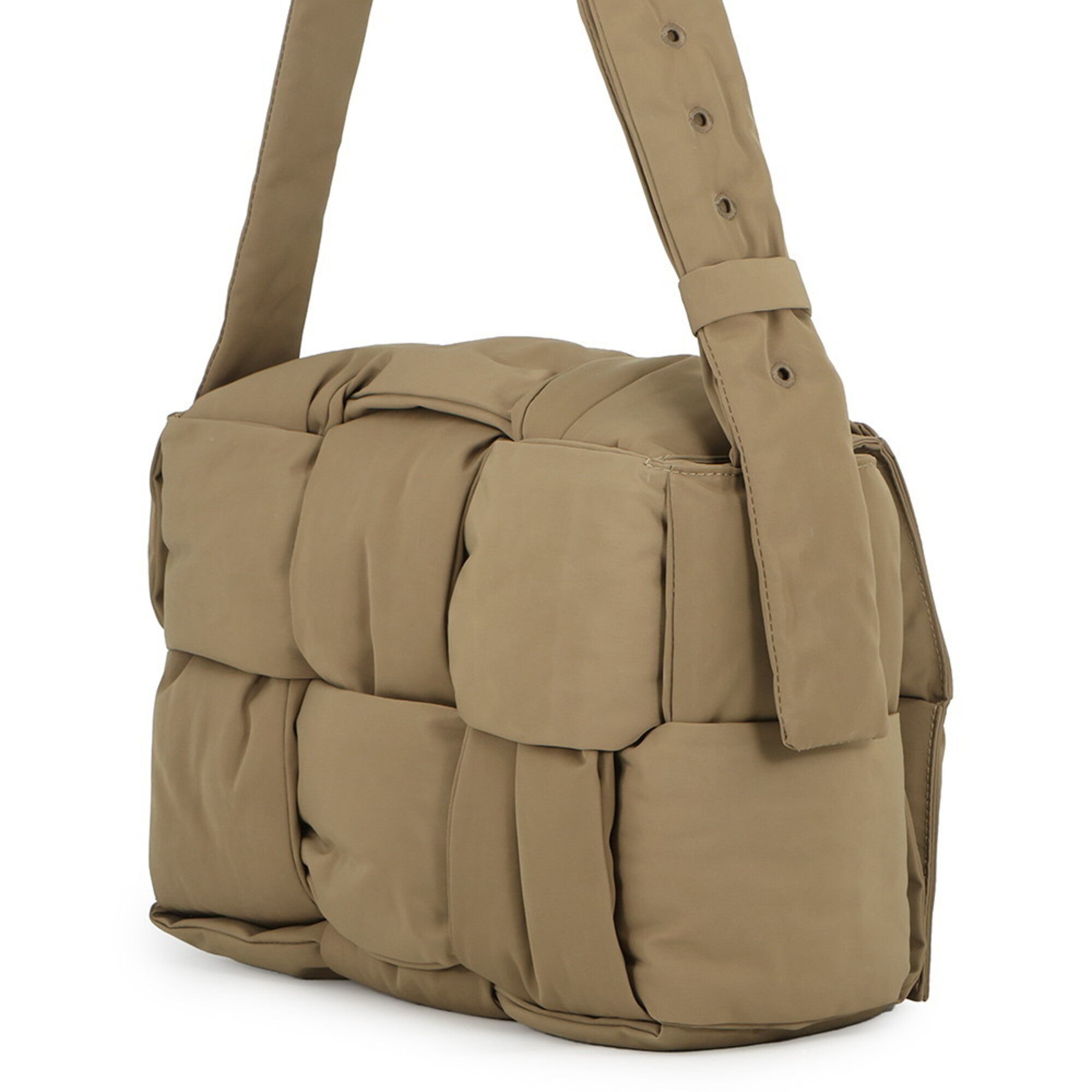 Bottega Veneta Beige Nylon Handbag Shoulder Bag (Pre-Owned)