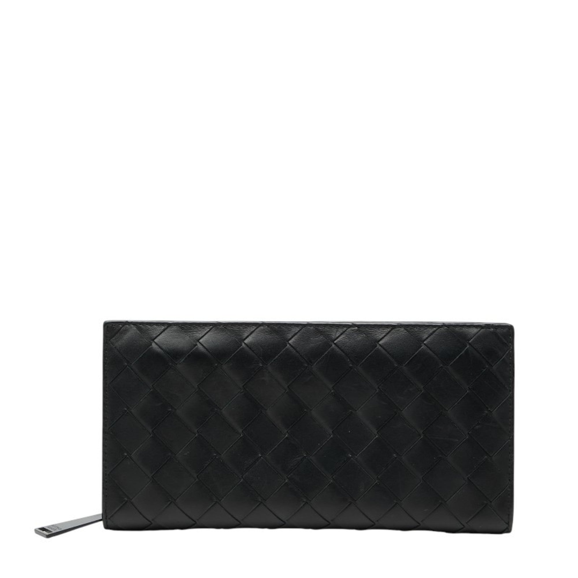 Bottega Veneta Black Leather Long Wallet (Bi-Fold) (Pre-Owned)