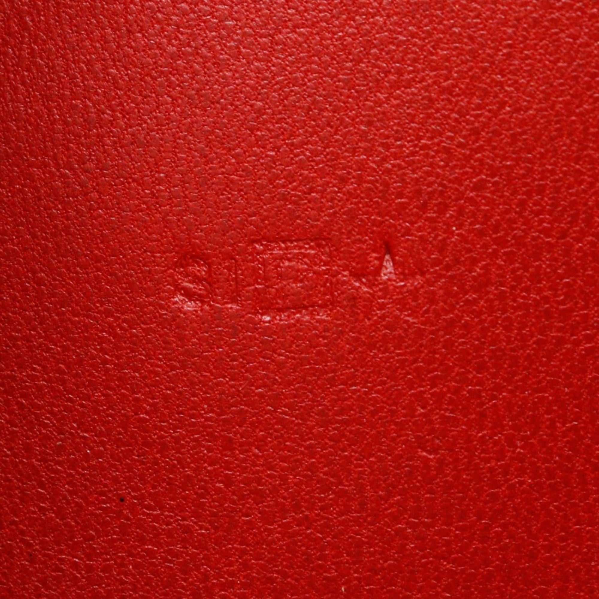 Hermes Dogon Red Color Taurillon Clemence Leather Long Wallet (Bi-Fold) (Pre-Owned)