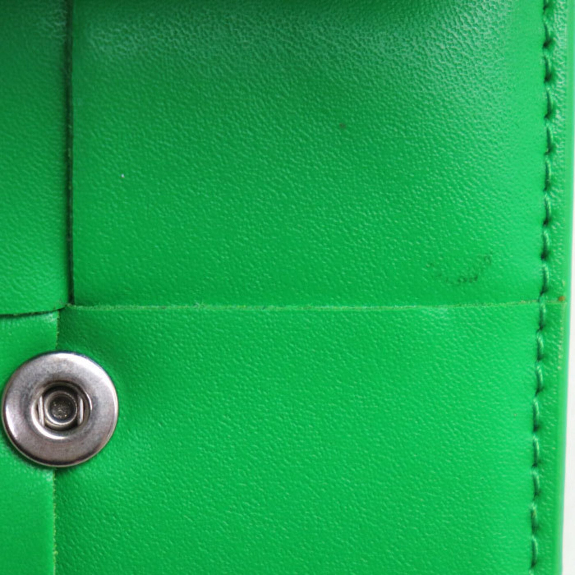 Bottega Veneta Green Leather Coin Purse/Coin Case (Pre-Owned)