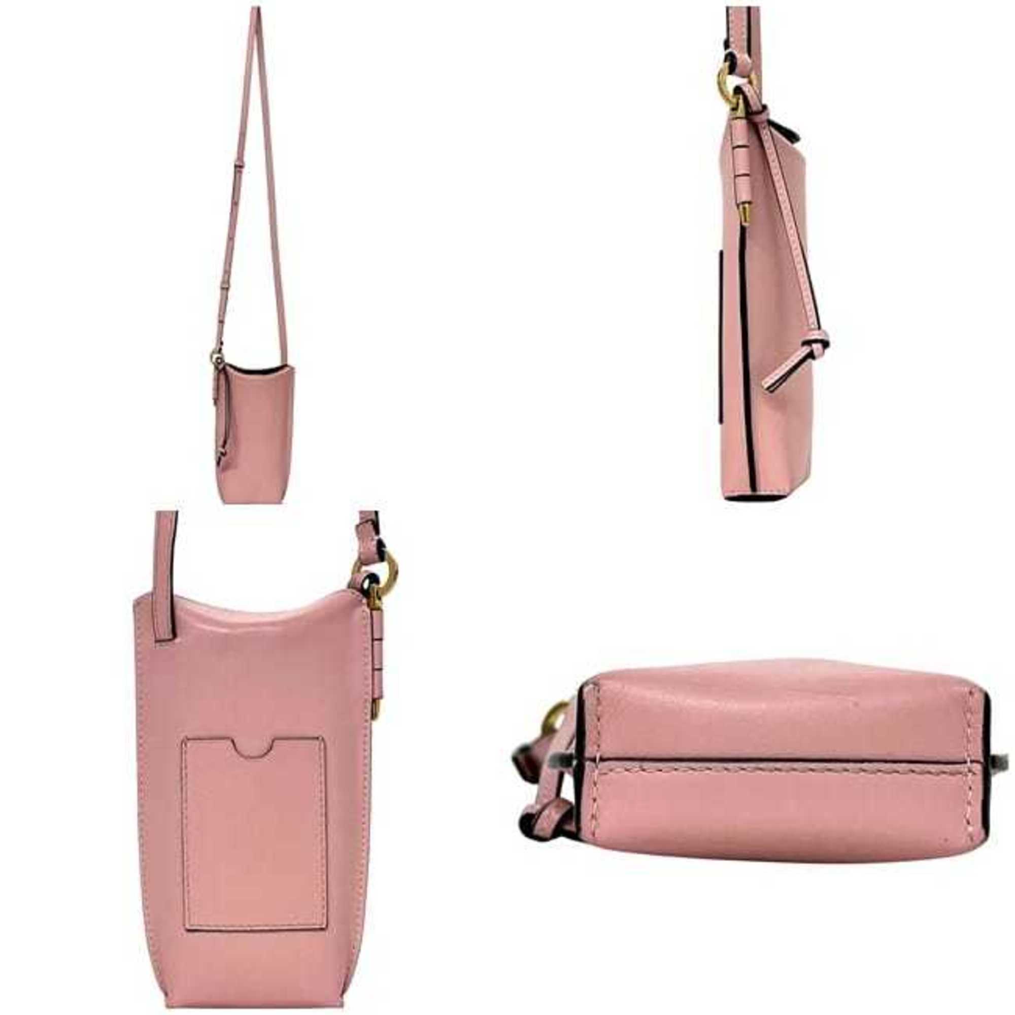 Loewe Pink Leather Pochette Shoulder Bag (Pre-Owned)