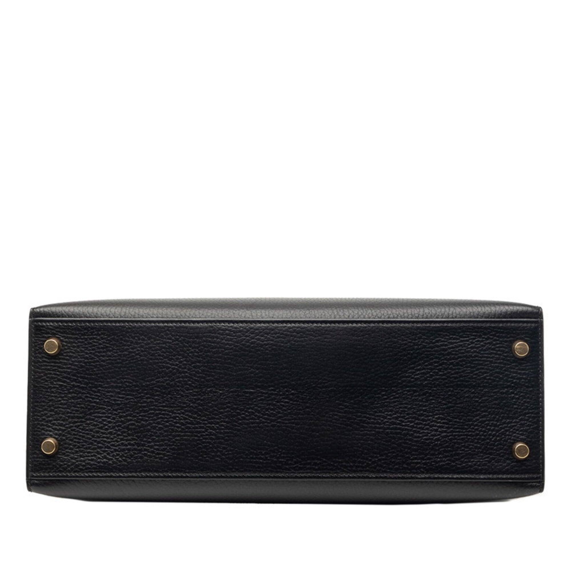 Hermes Kelly Black Ardennes Leather Handbag Shoulder Bag (Pre-Owned)