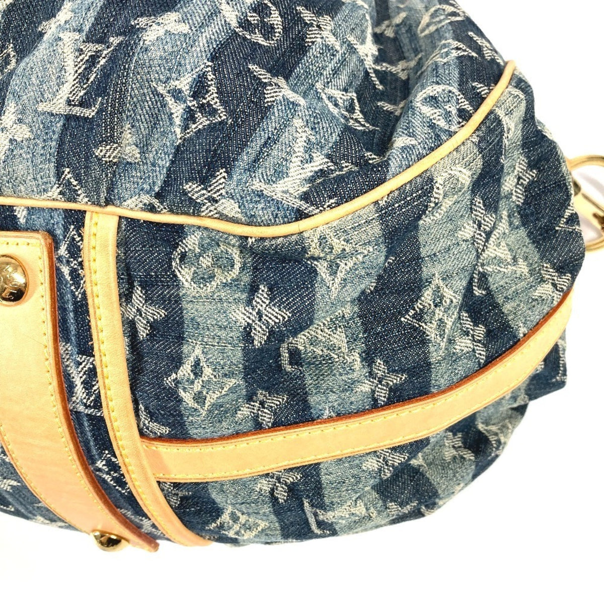 Louis Vuitton Blue Monogram Denim Handbag Shoulder Bag (Pre-Owned)