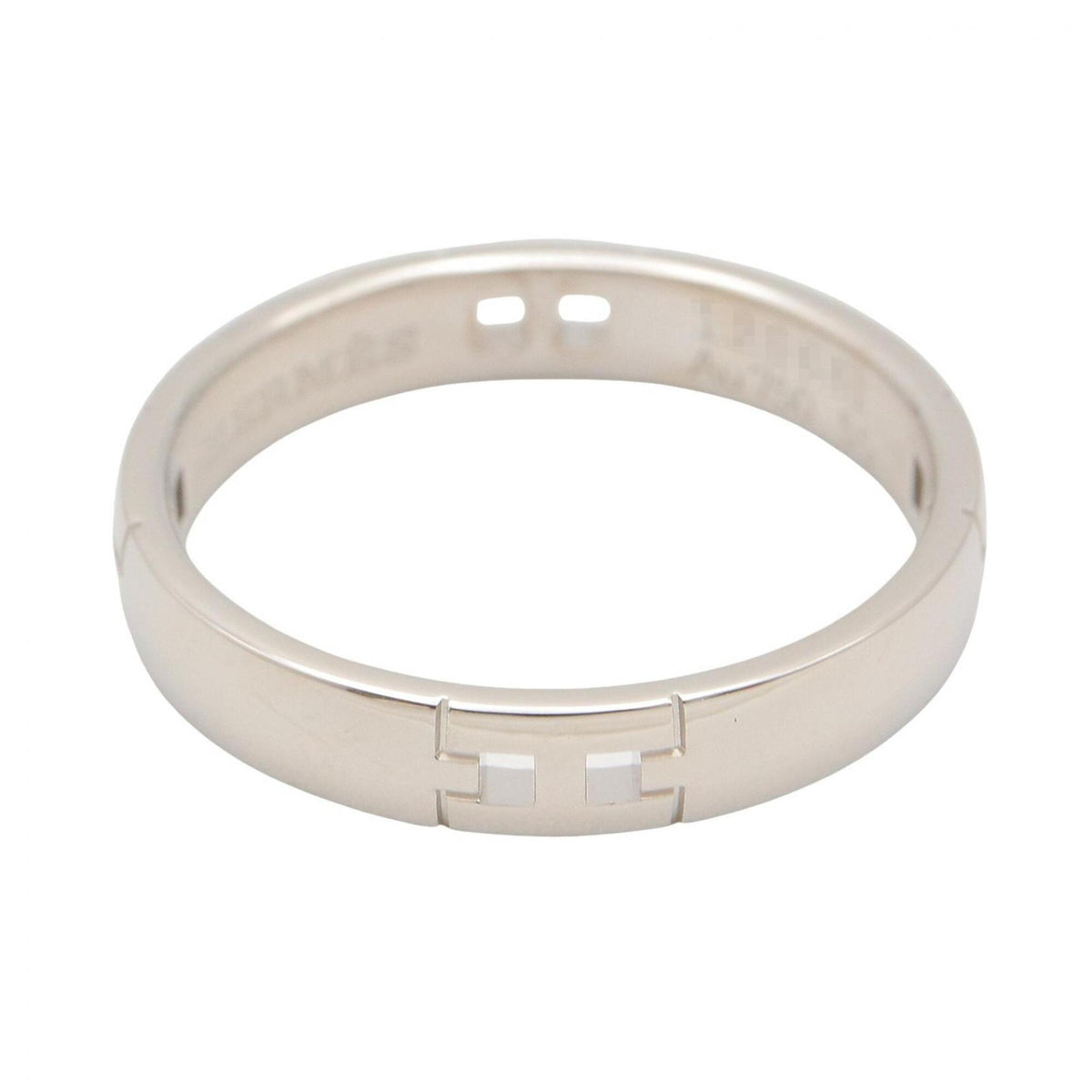 Hermes Silver White Gold (18K) Band Ring (Pre-Owned)
