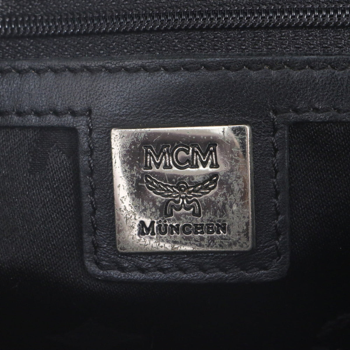 Mcm Black Leather Coated Canvas Clutch Bag Pouch (Pre-Owned)