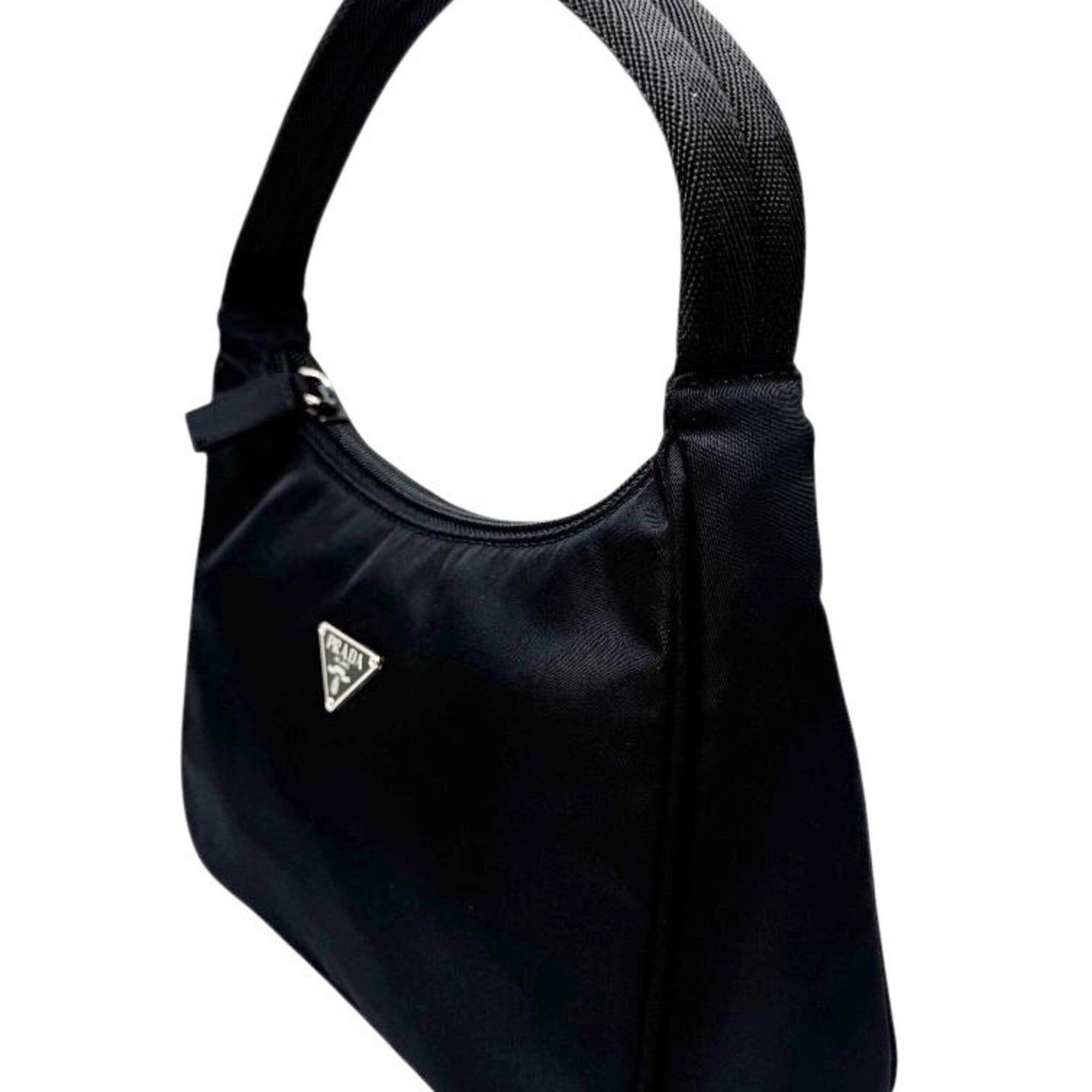 Prada Black Nylon Handbag Pouch Shoulder Bag (Pre-Owned)