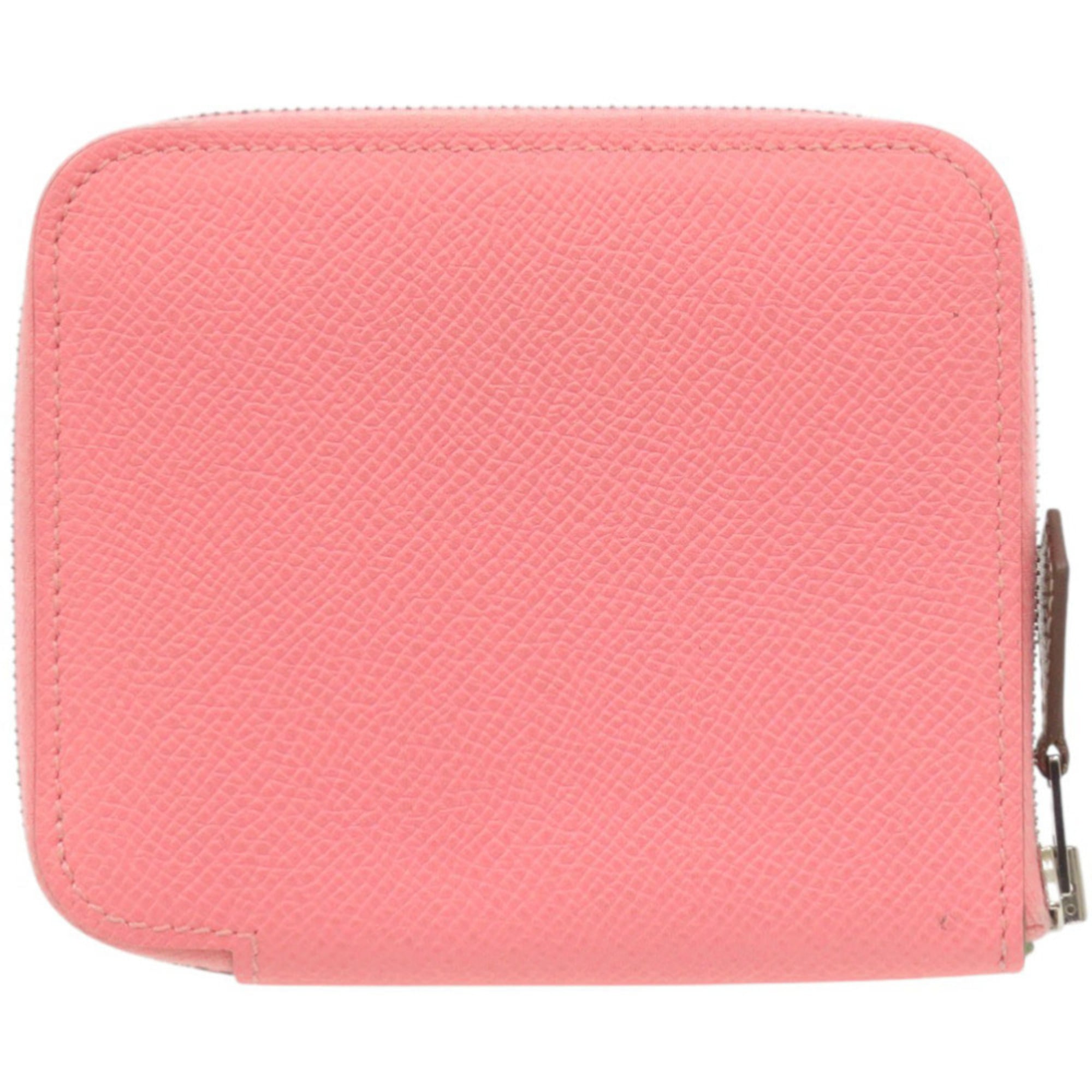 Hermes Rose Confetti Epsom Leather Silk Coin Purse/Coin Case (Pre-Owned)