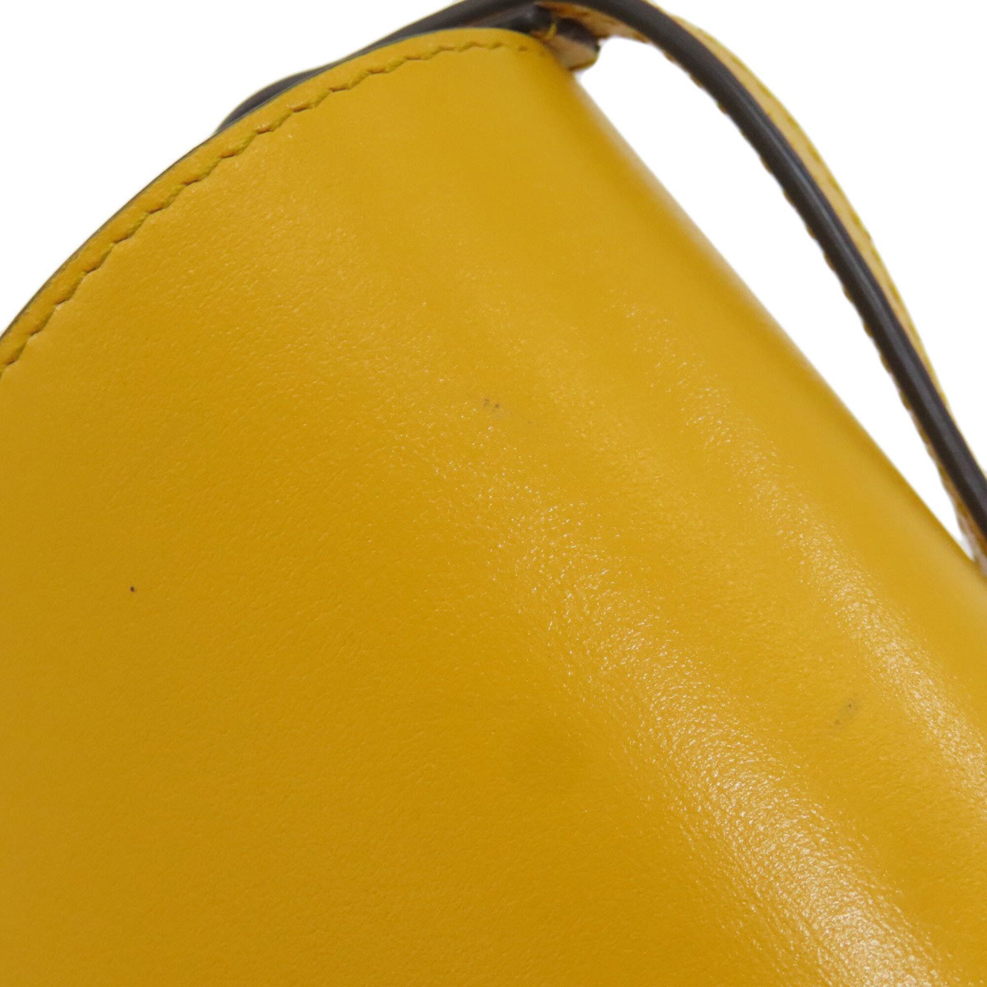 Gucci Horsebit Yellow Leather Shoulder Bag (Pre-Owned)