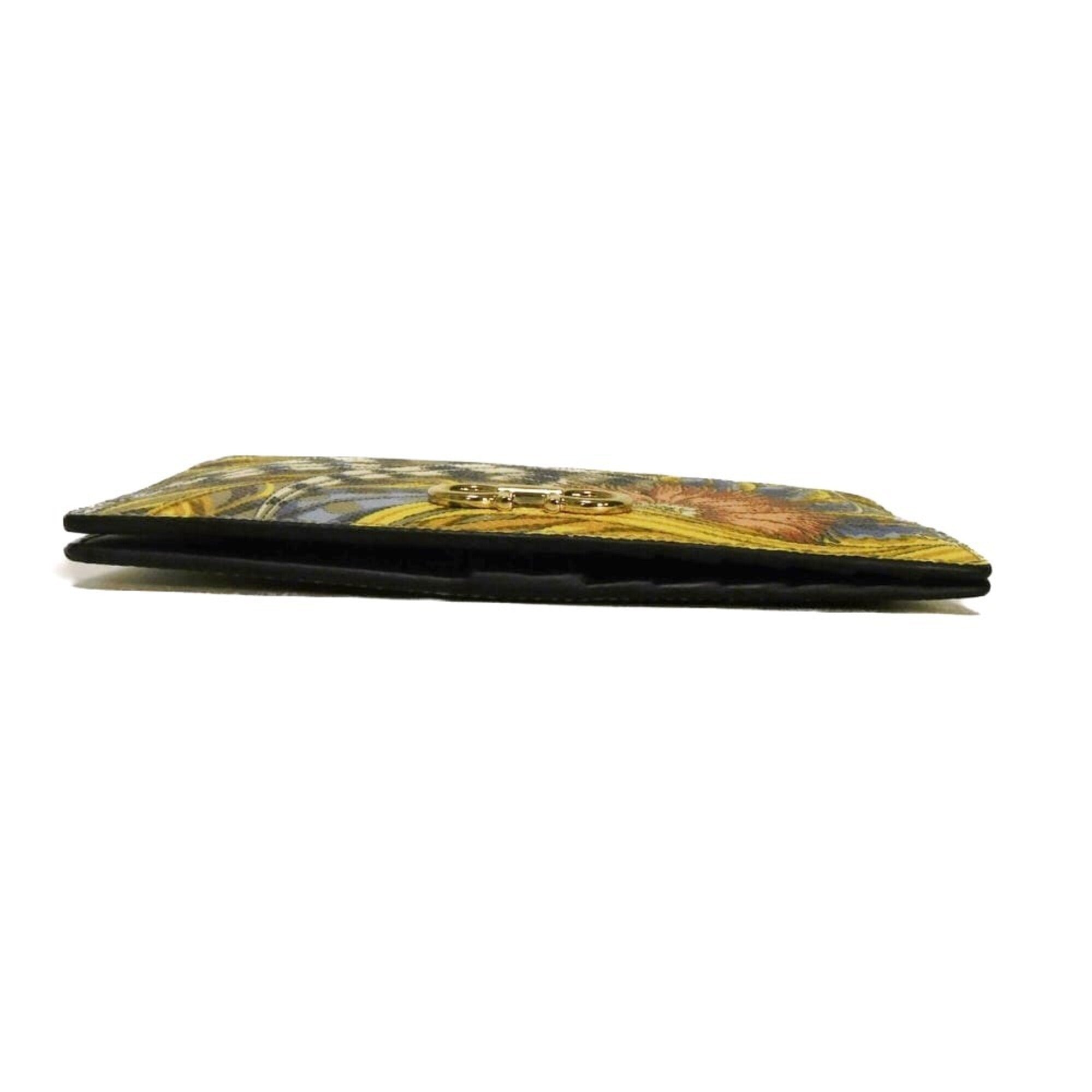Salvatore Ferragamo Multi-Color Yellow Leather Wallet (Bi-Fold) (Pre-Owned)