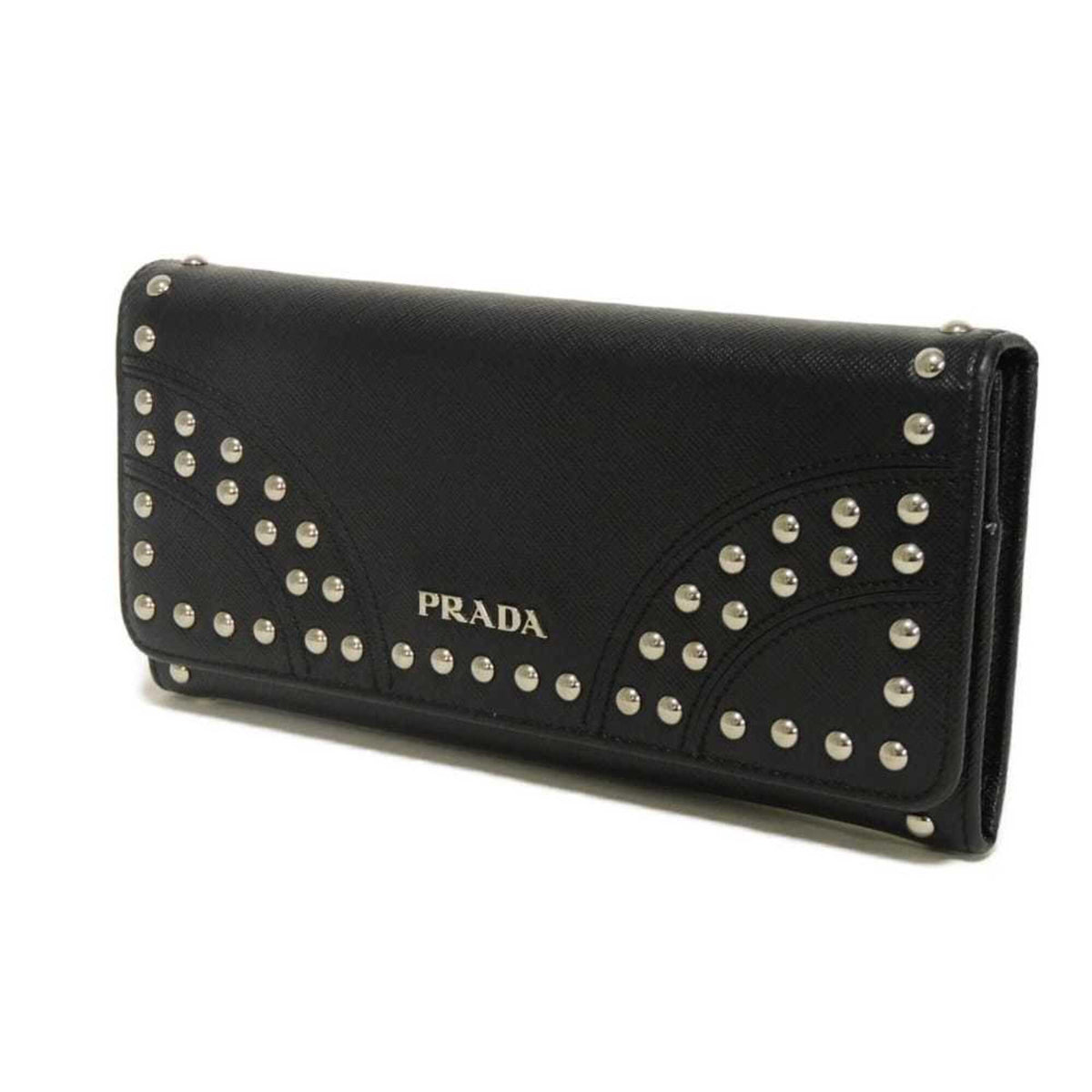 Prada Black Saffiano Long Wallet (Bi-Fold) (Pre-Owned)