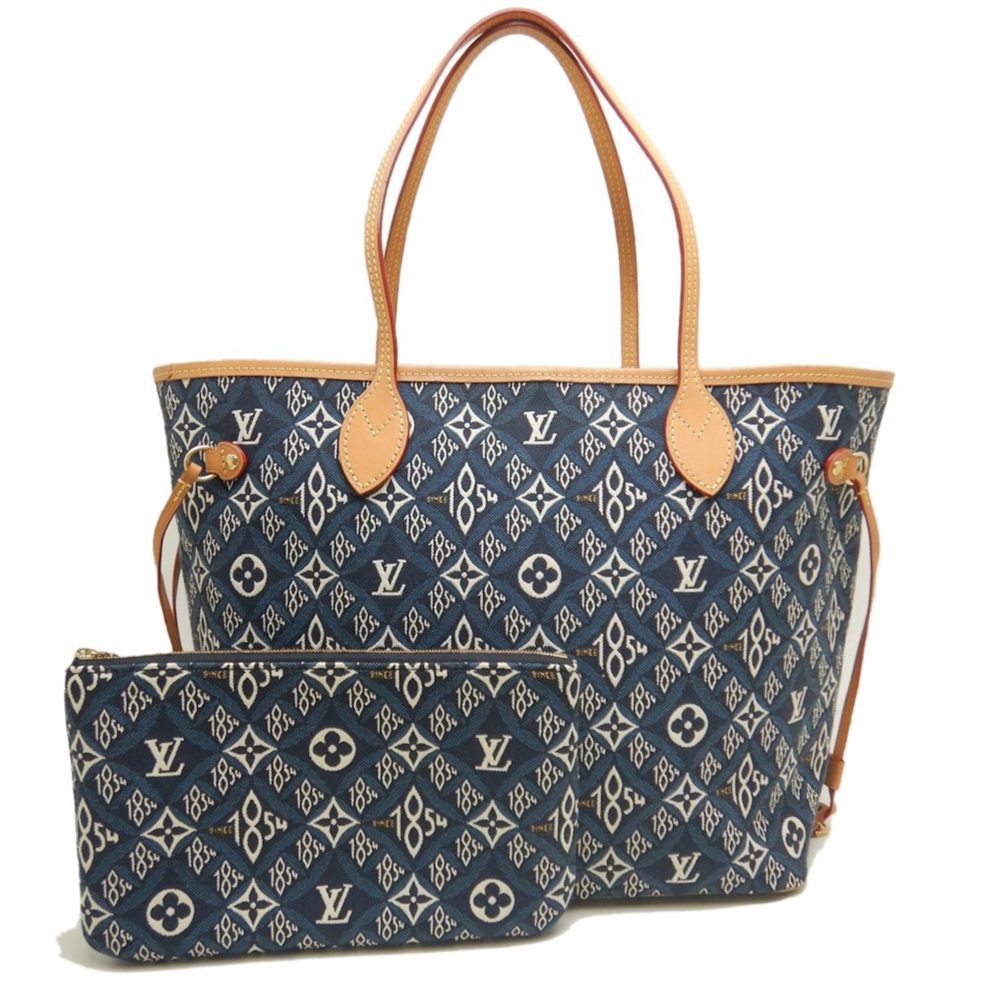 Louis Vuitton Blue Monogram Monogram Cotton Canvas Leather Tote Bag (Pre-Owned)