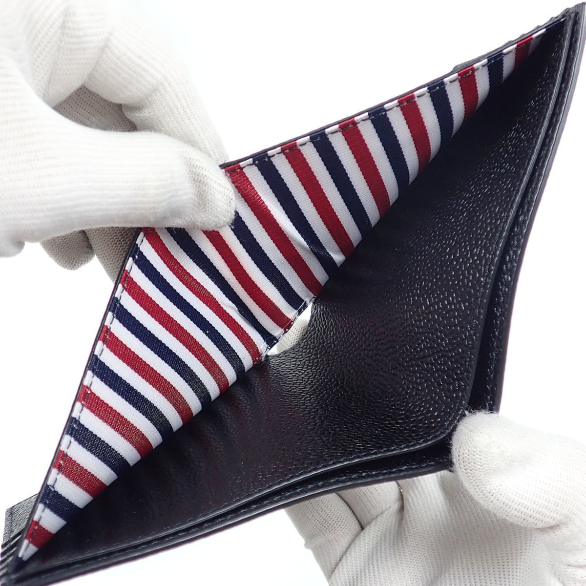 Thom Browne Black Leather Wallet (Bi-Fold) (Pre-Owned)