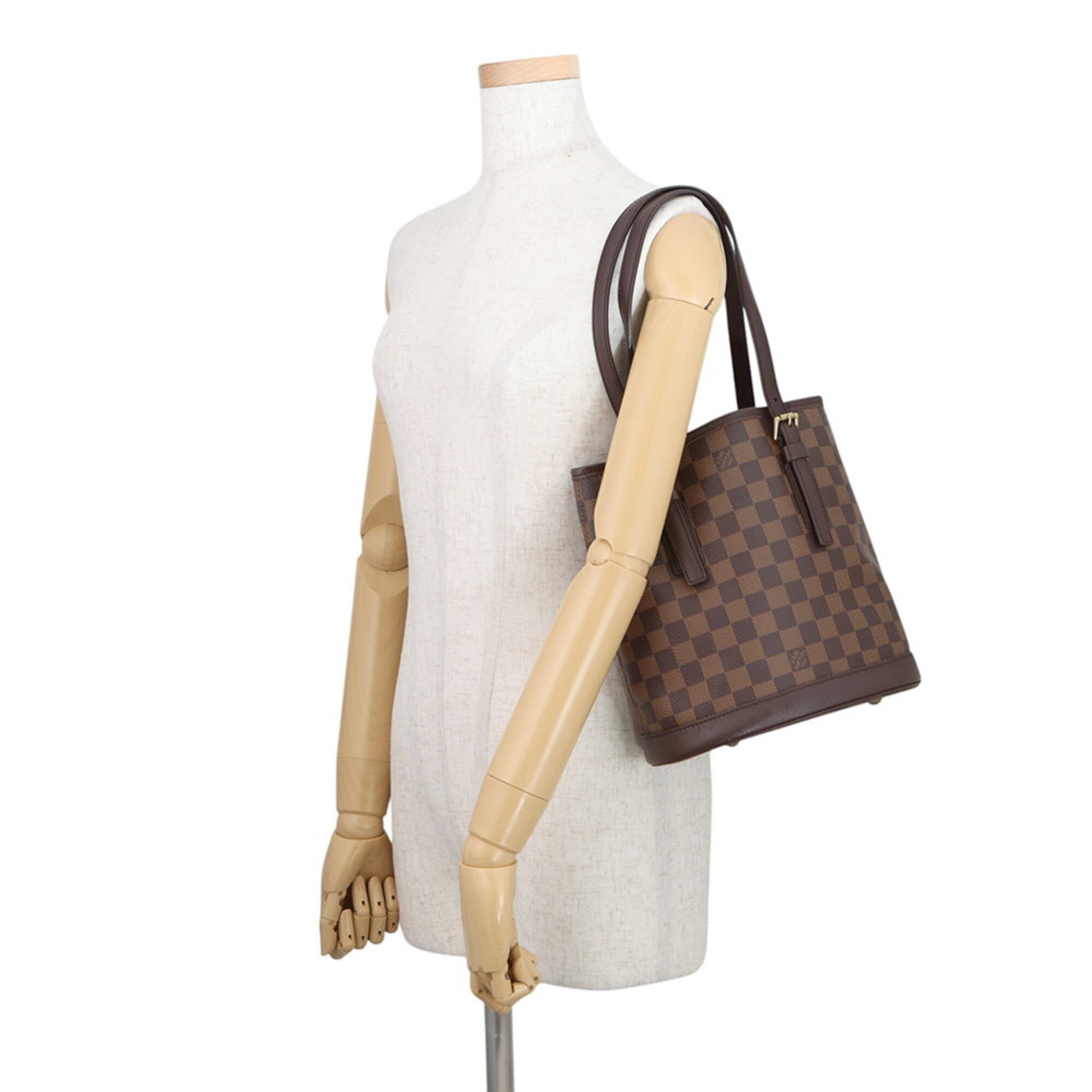 Louis Vuitton Red Color Damier Canvas Handbag Pouch Shoulder Bag Tote Bag (Pre-Owned)