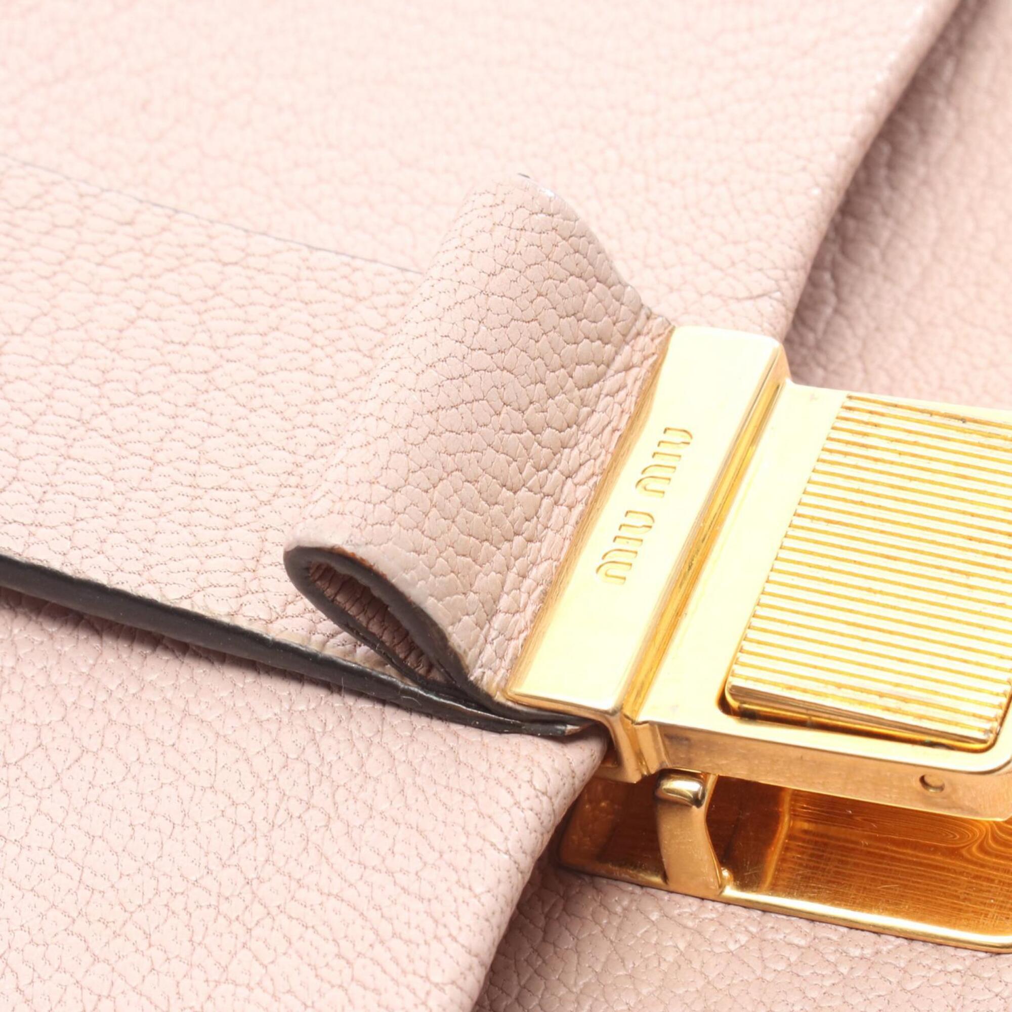 Miu Miu Pink Leather Handbag Shoulder Bag (Pre-Owned)