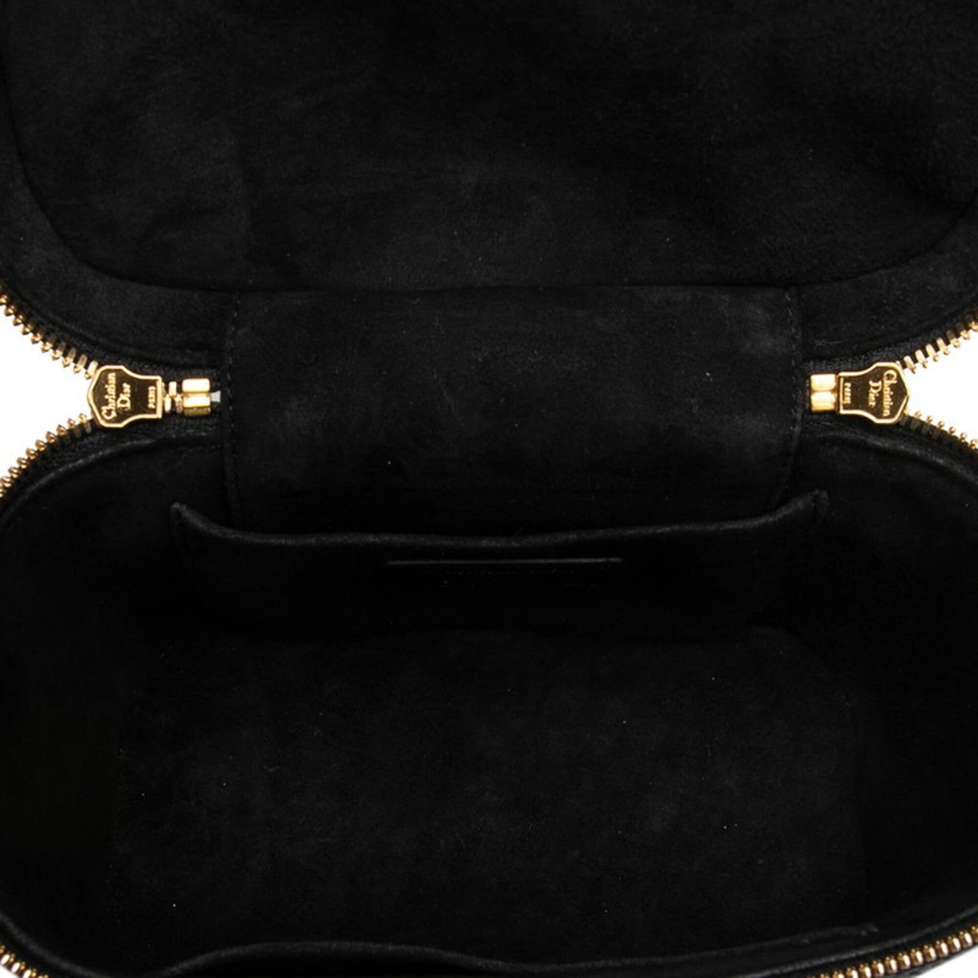 Christian Dior Black Leather Shoulder Bag Vanity Bag (Pre-Owned)