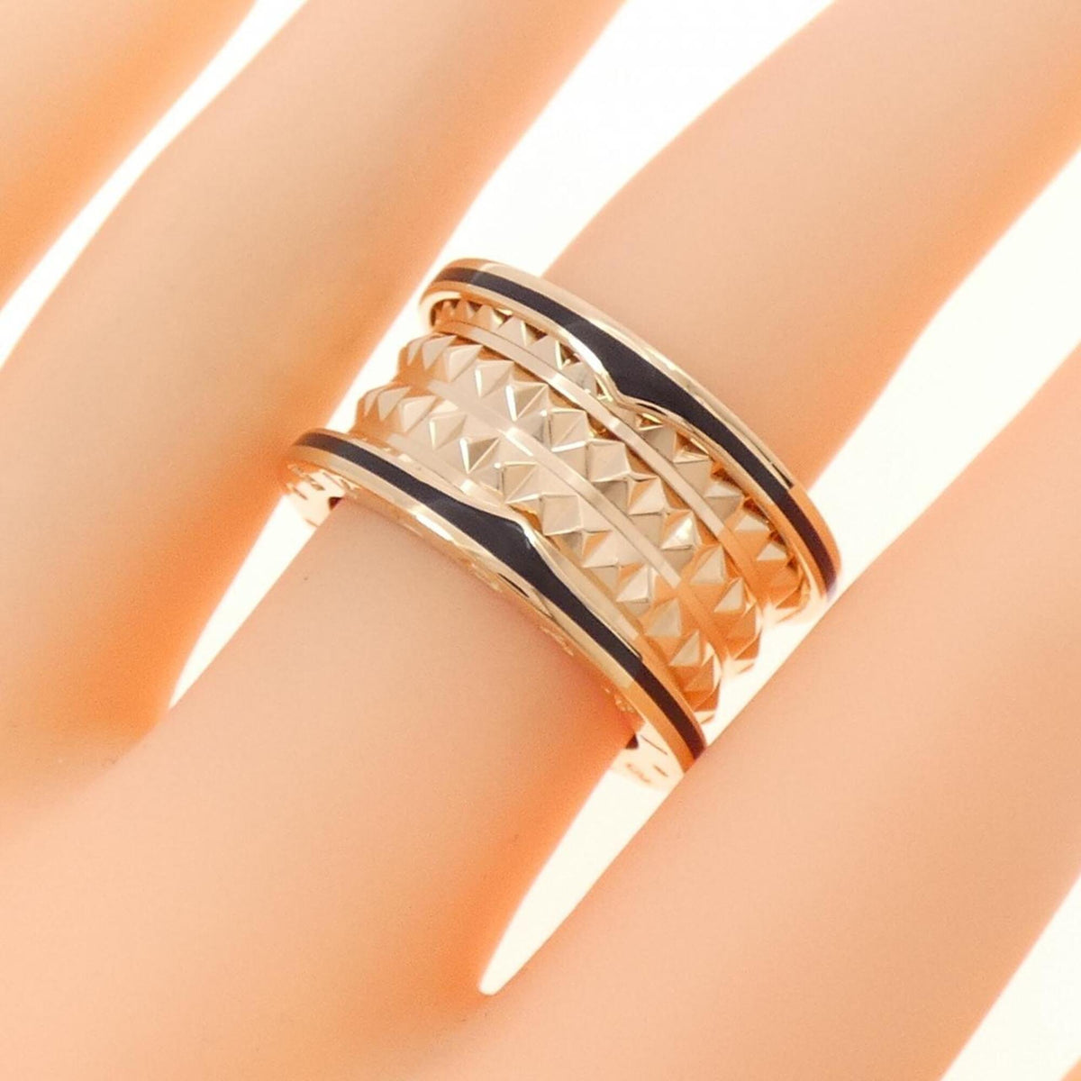Bvlgari Pink Gold Black Pink Gold (18K) Ceramic Band Ring (Pre-Owned)