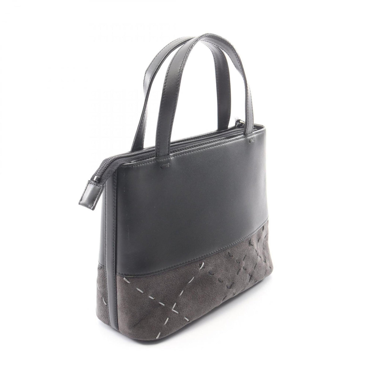 Burberry Black Leather Suede Handbag (Pre-Owned)