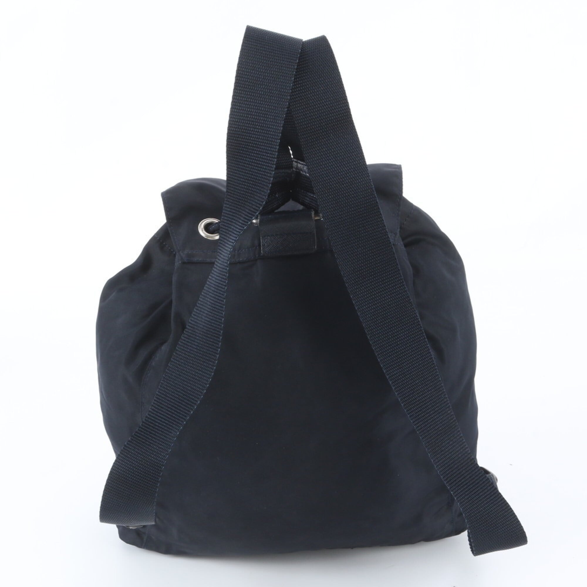 Prada Black Navy Nylon Leather Backpack (Pre-Owned)