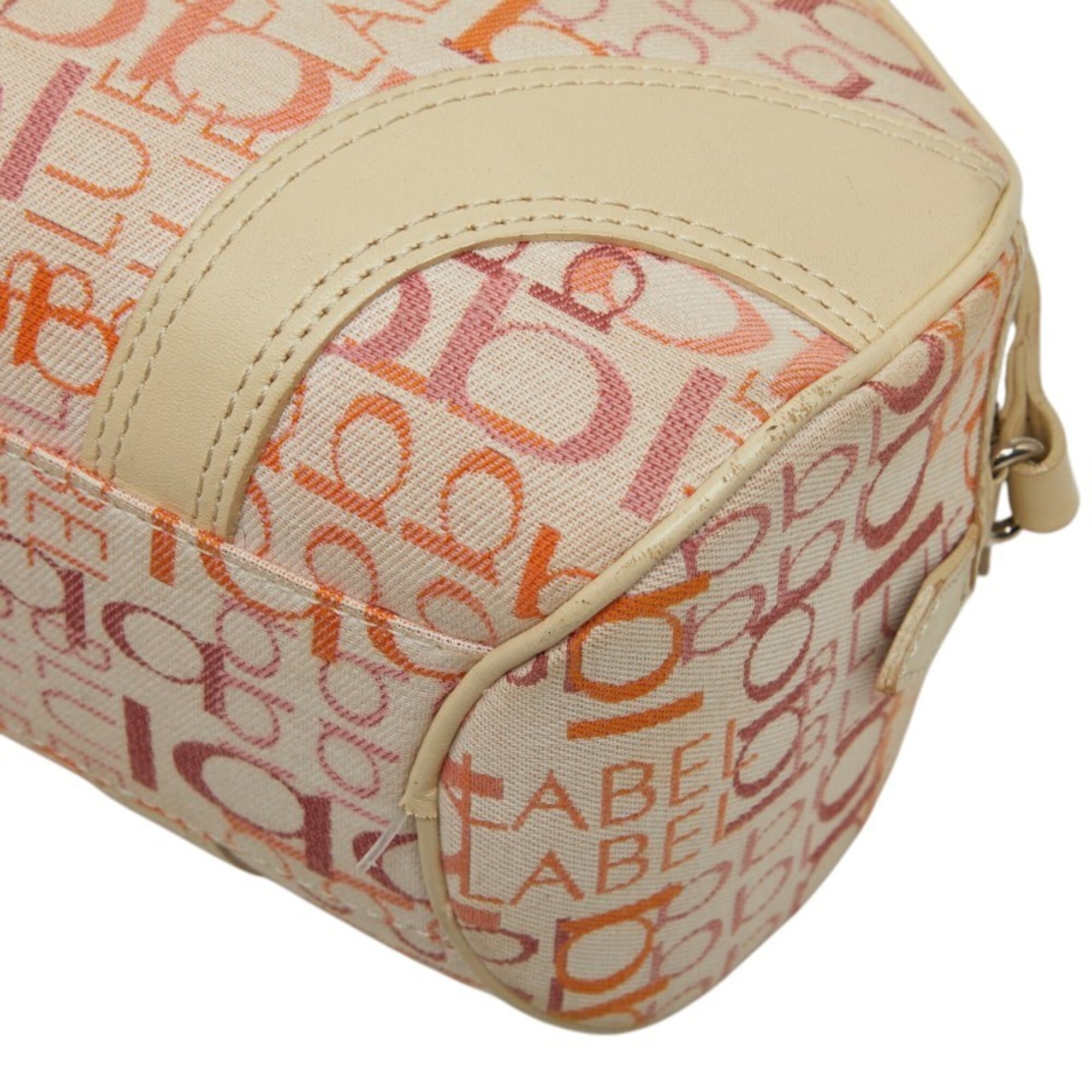 Burberry Blue Label Ivory Multi-Color Canvas Leather Shoulder Bag (Pre-Owned)