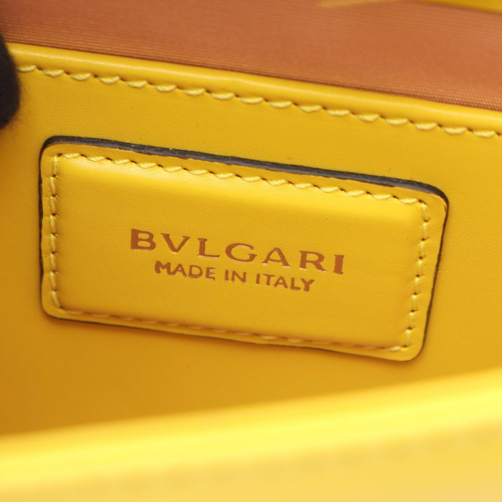 Bvlgari Yellow Leather Handbag Shoulder Bag (Pre-Owned)