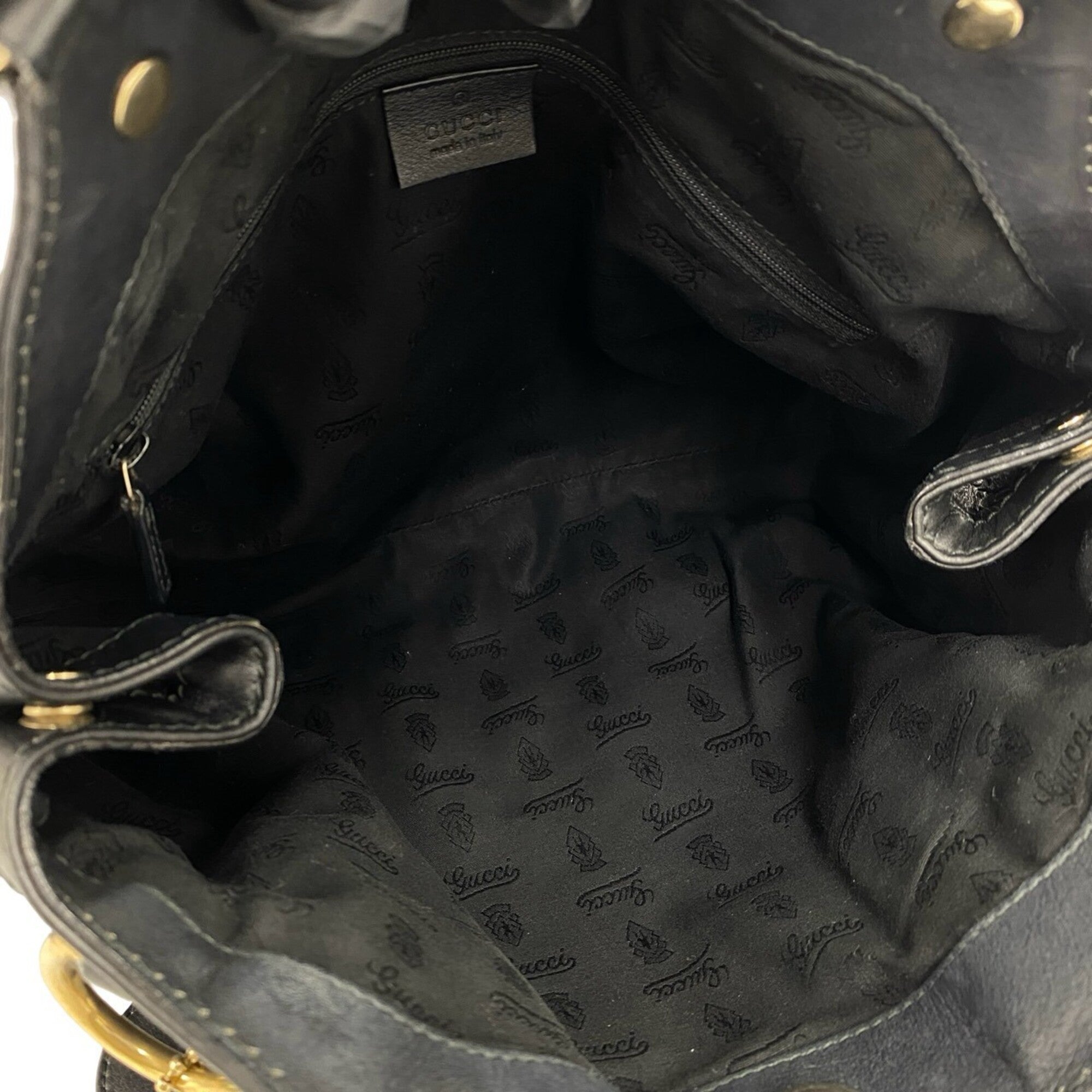 Gucci Black Leather Handbag Shoulder Bag Tote Bag (Pre-Owned)
