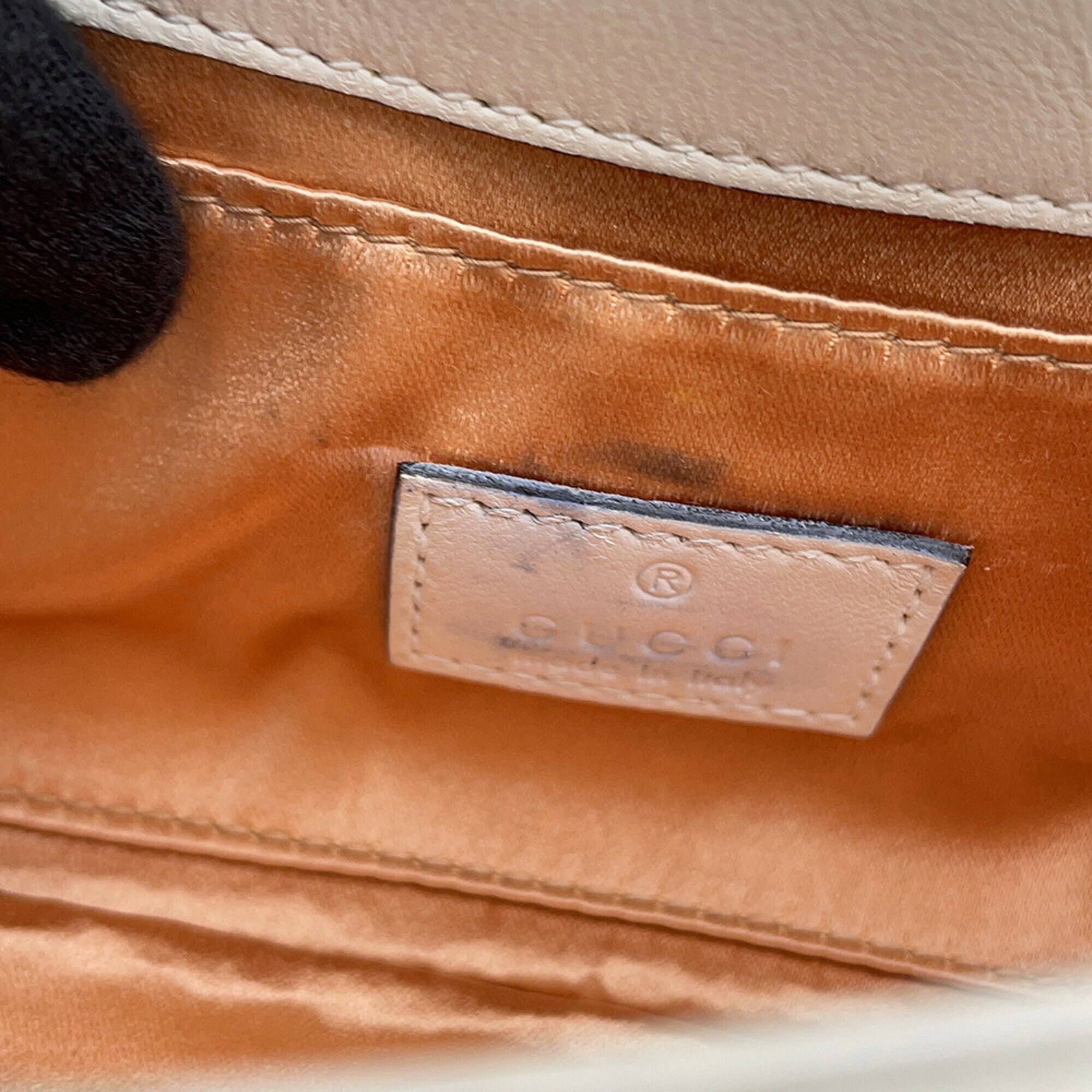 Gucci Horsebit White Leather Handbag (Pre-Owned)