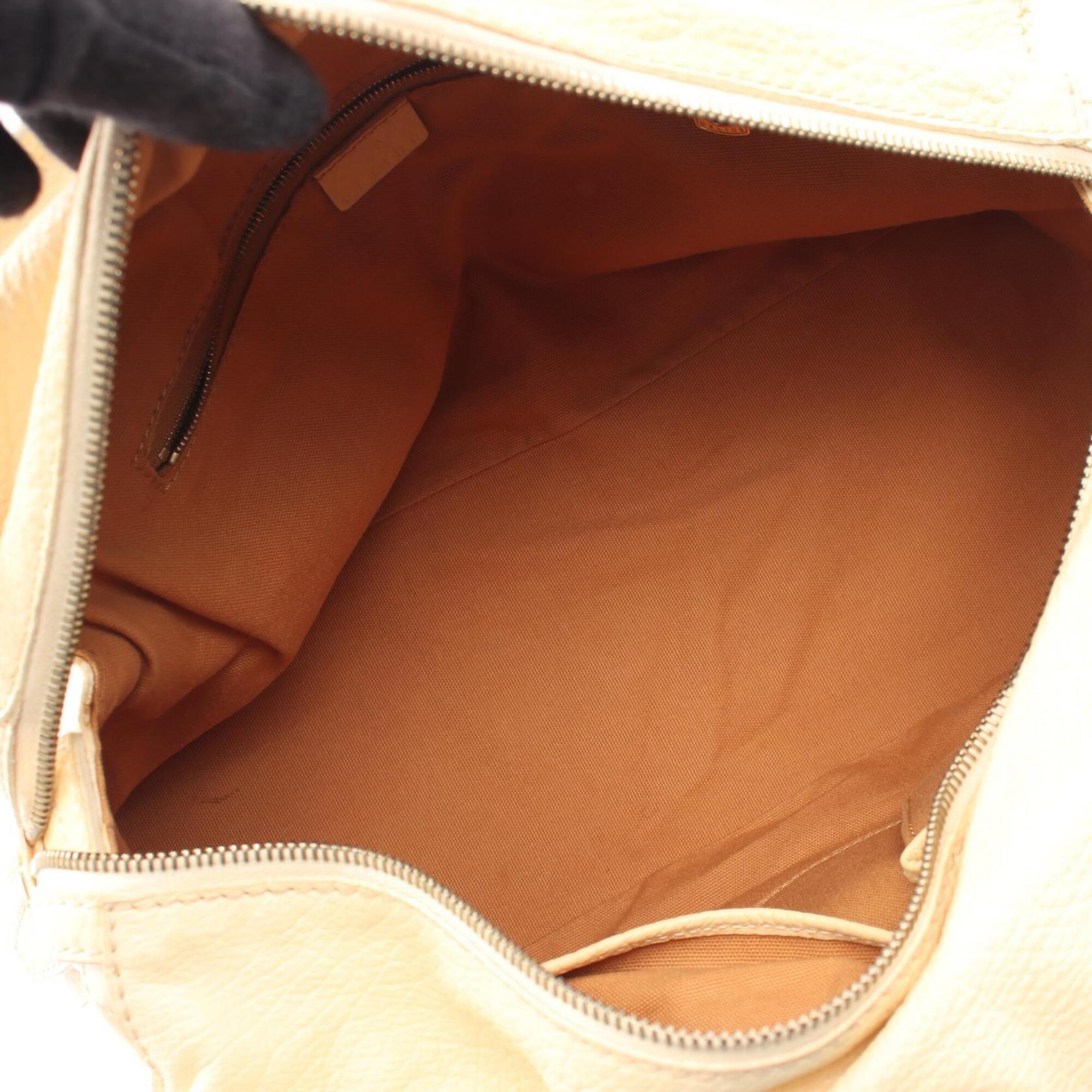 Celine Macadam Ivory Leather Handbag (Pre-Owned)