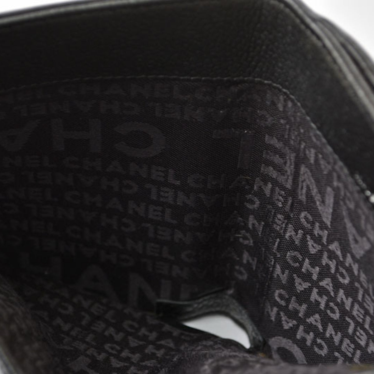 Chanel Black Leather Wallet (Bi-Fold) (Pre-Owned)