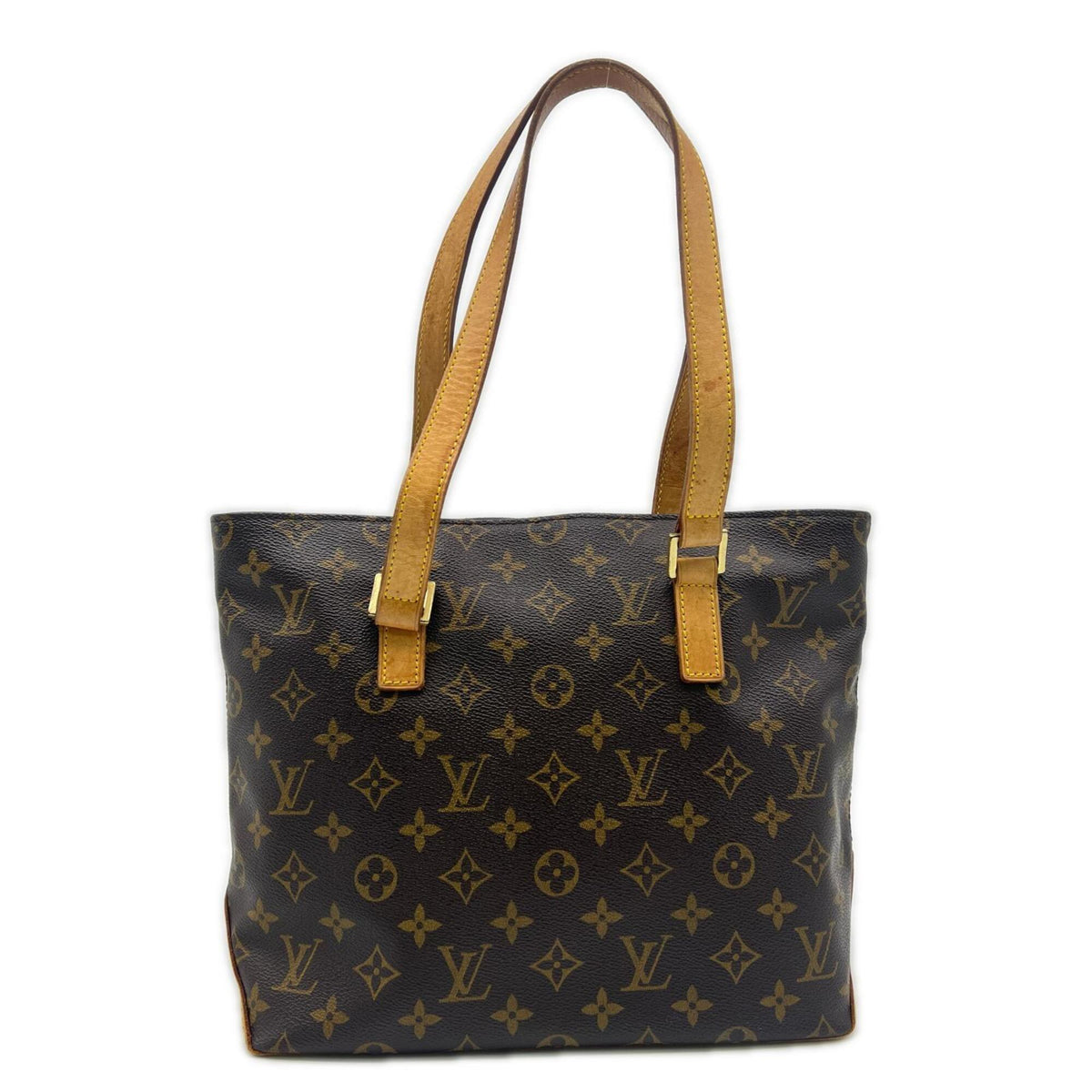 Louis Vuitton Monogram Beige Brown Coated Canvas Leather Handbag (Pre-Owned)