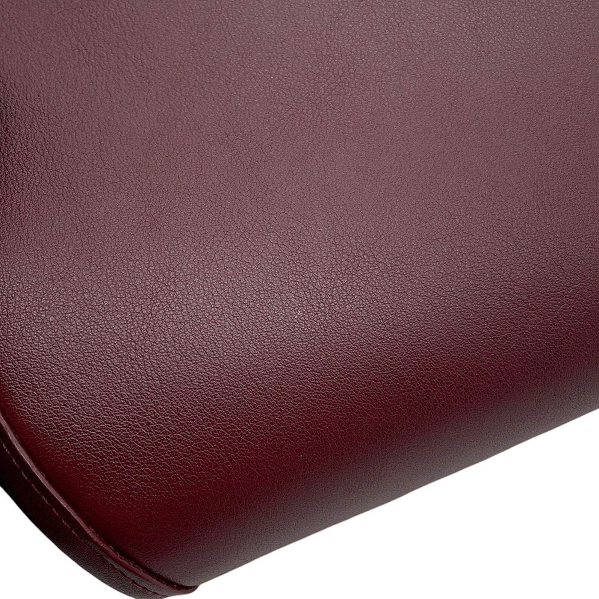 Cartier Cabochon Bordeaux Leather Handbag Shoulder Bag (Pre-Owned)