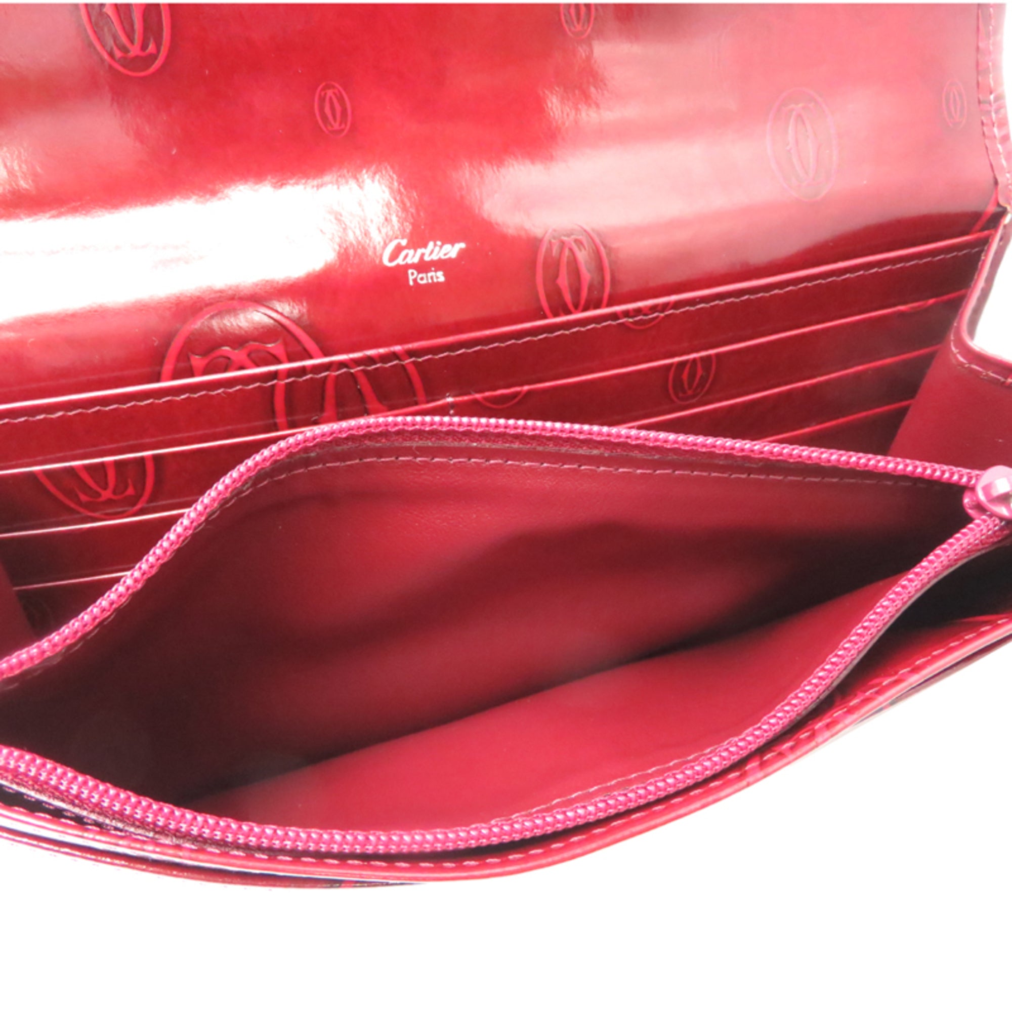 Cartier Bordeaux Red Color Long Wallet (Bi-Fold) (Pre-Owned)