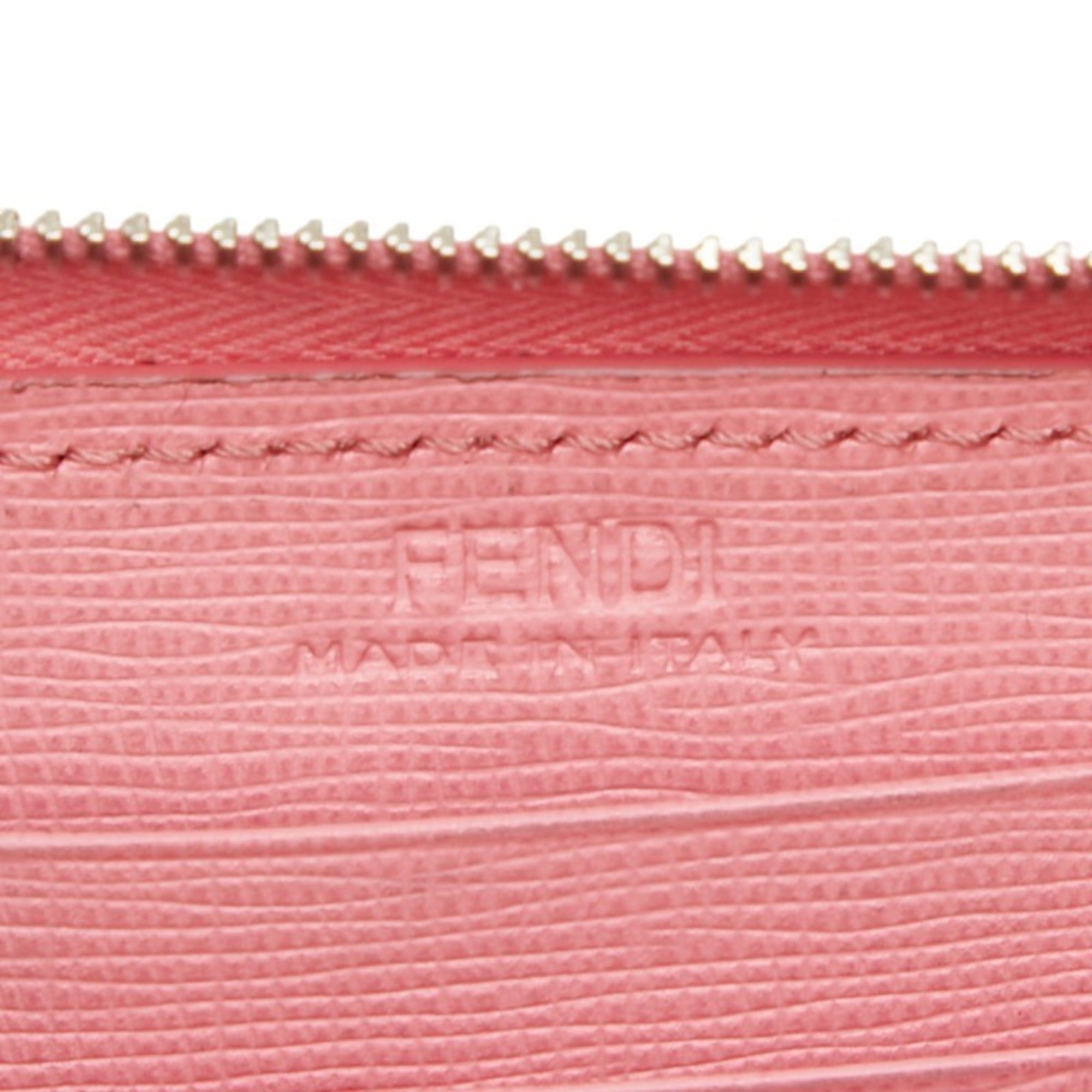 Fendi Black Pink Leather Coin Purse/Coin Case (Pre-Owned)