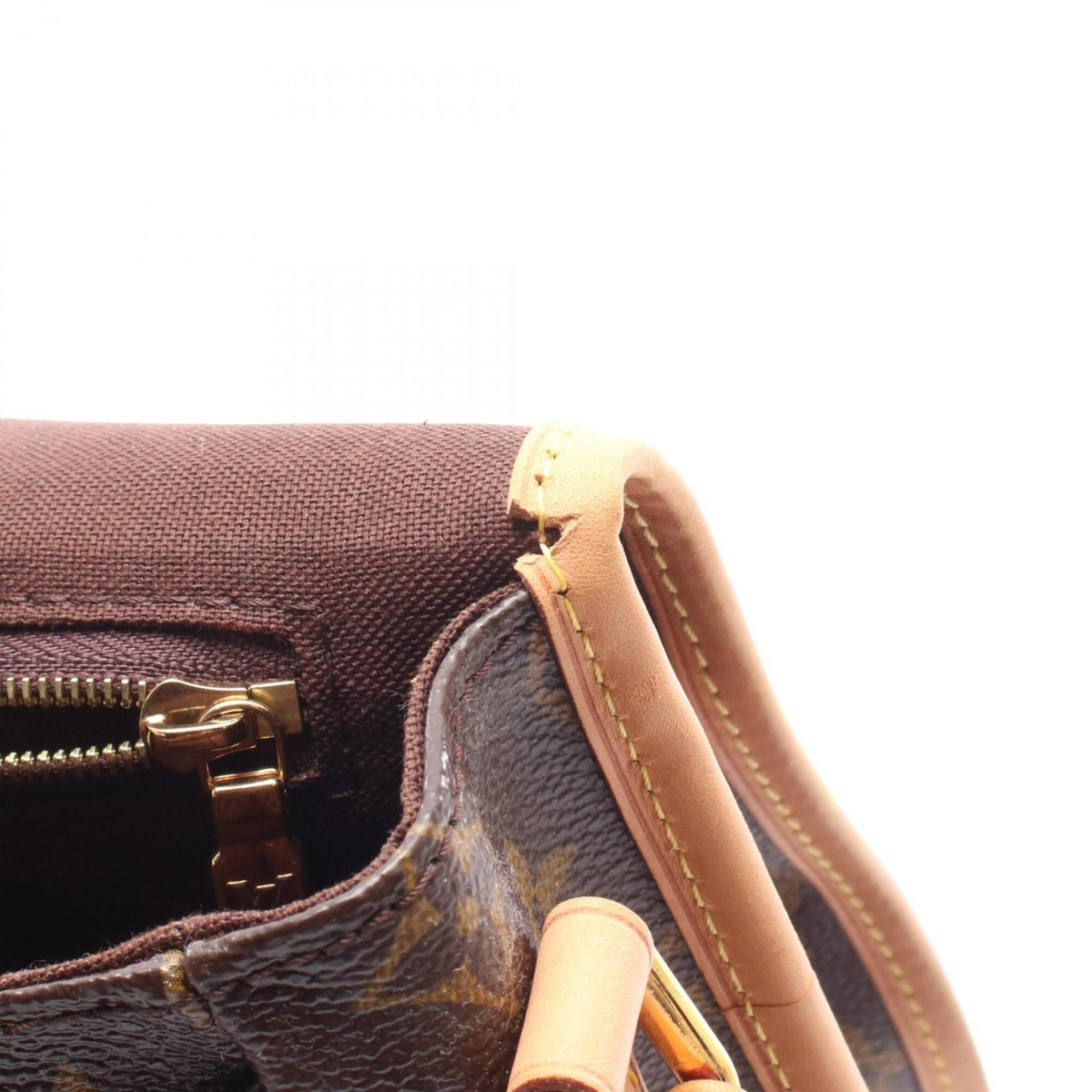 Louis Vuitton Brown Monogram Coated Canvas Leather Handbag Shoulder Bag (Pre-Owned)
