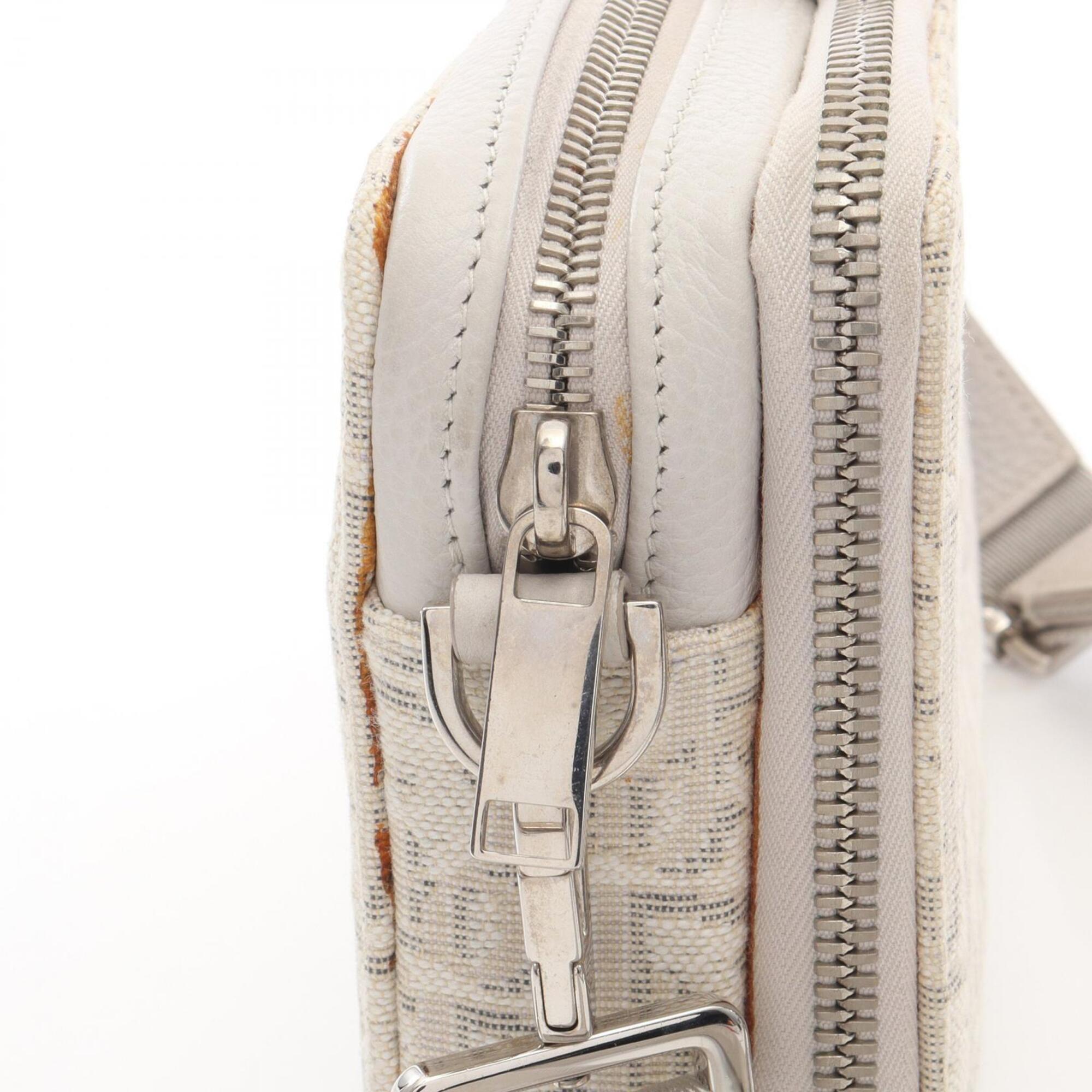 Christian Dior Ivory Canvas Handbag Shoulder Bag (Pre-Owned)