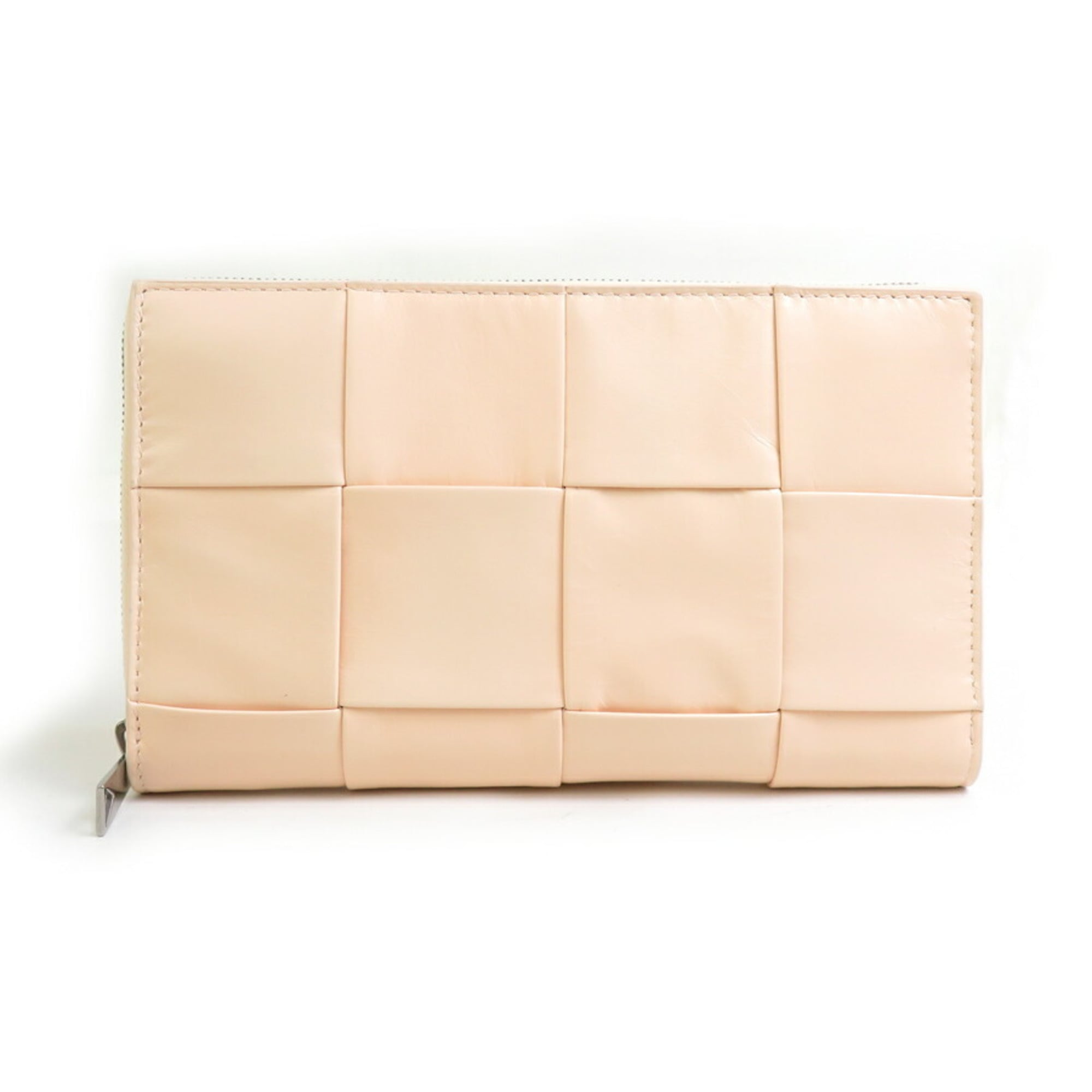 Bottega Veneta Beige Leather Long Wallet (Bi-Fold) (Pre-Owned)