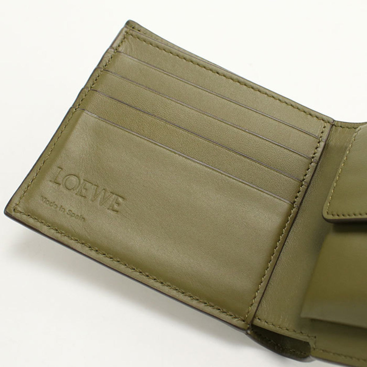 Loewe Khaki Leather Wallet (Bi-Fold) (Pre-Owned)