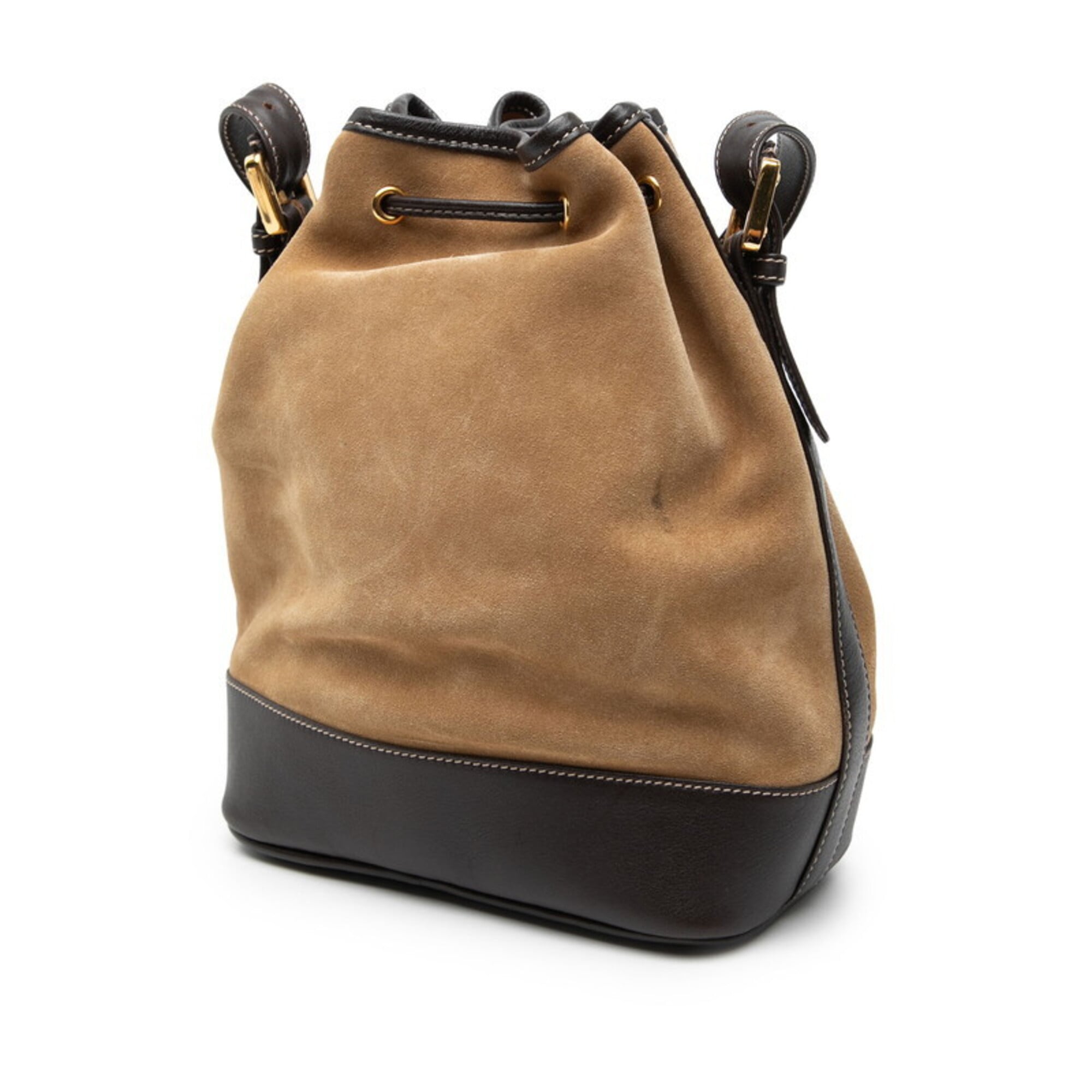 Loewe Beige Brown Suede Leather Shoulder Bag (Pre-Owned)