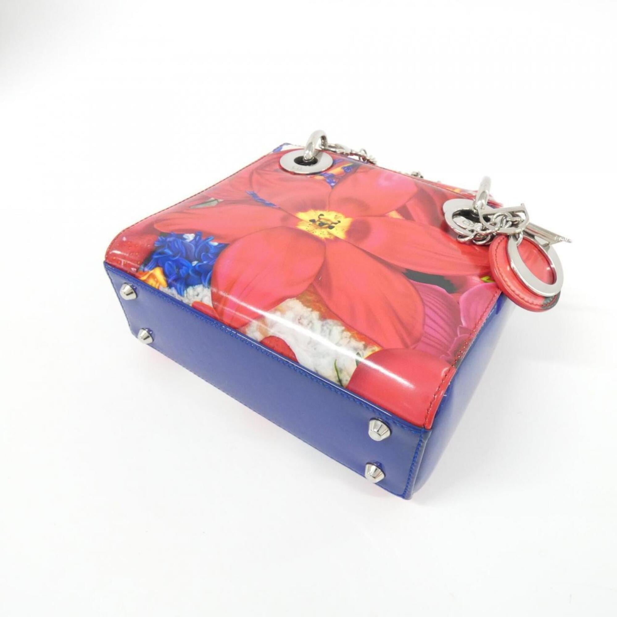 Christian Dior Blue Red Color Leather Handbag (Pre-Owned)