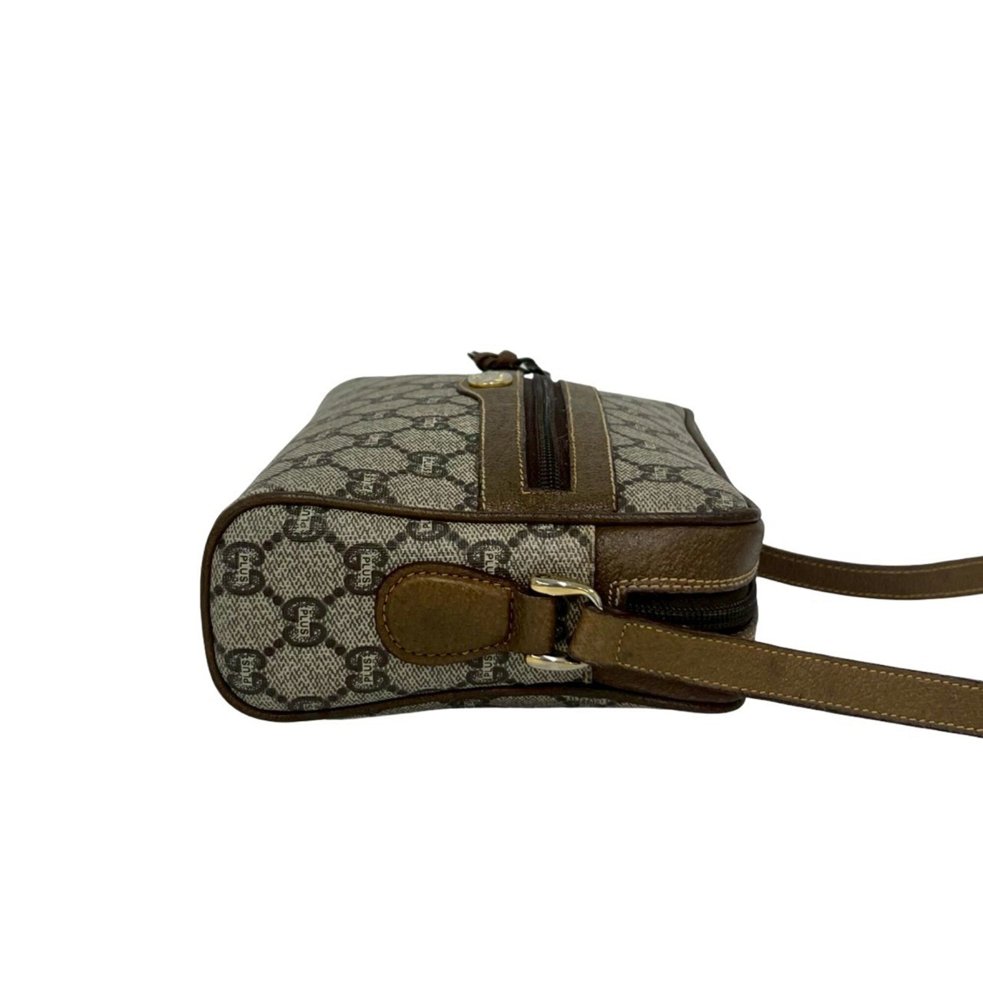 Gucci Brown Leather Pvc Pochette Shoulder Bag (Pre-Owned)