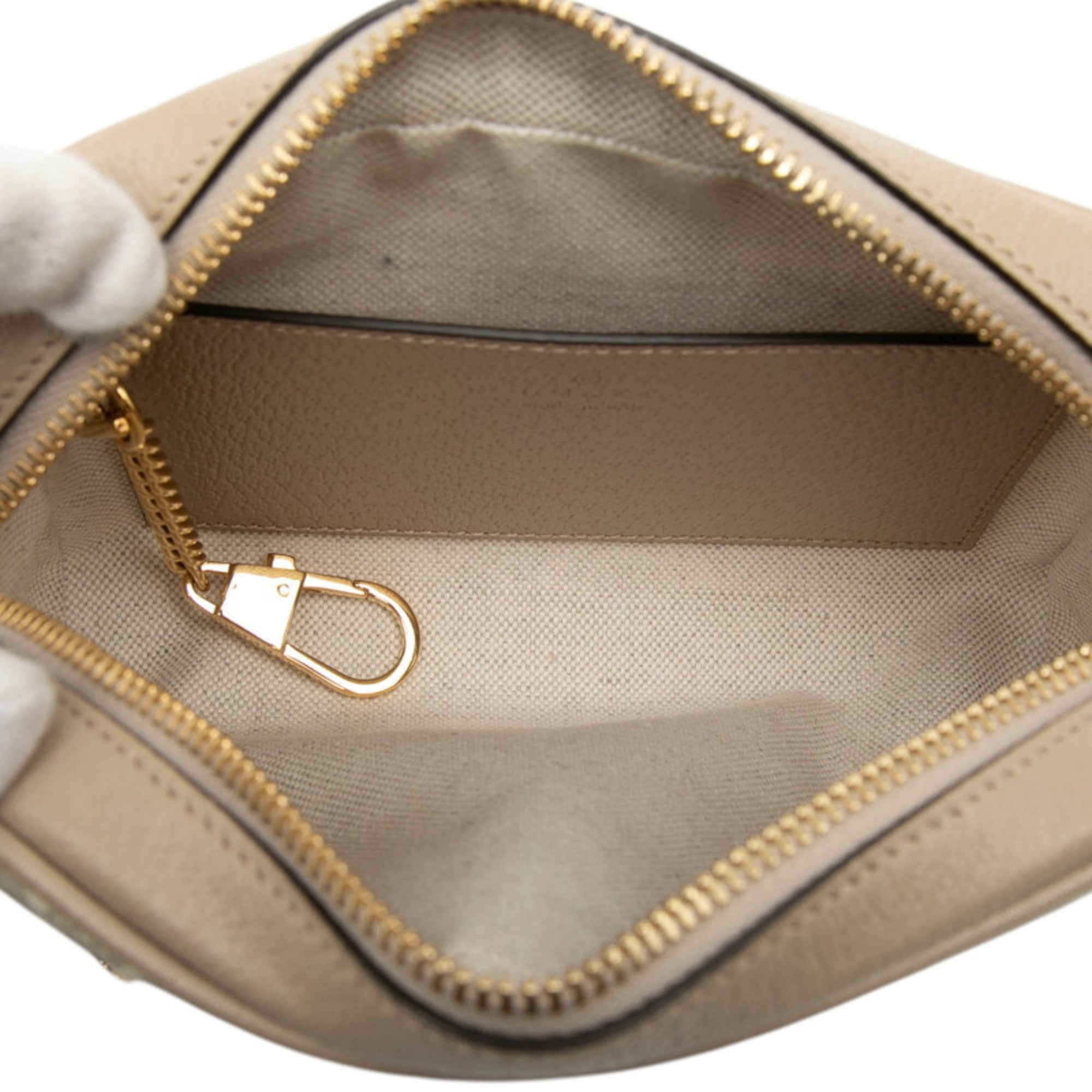 Gucci Beige Leather Pvc Shoulder Bag (Pre-Owned)