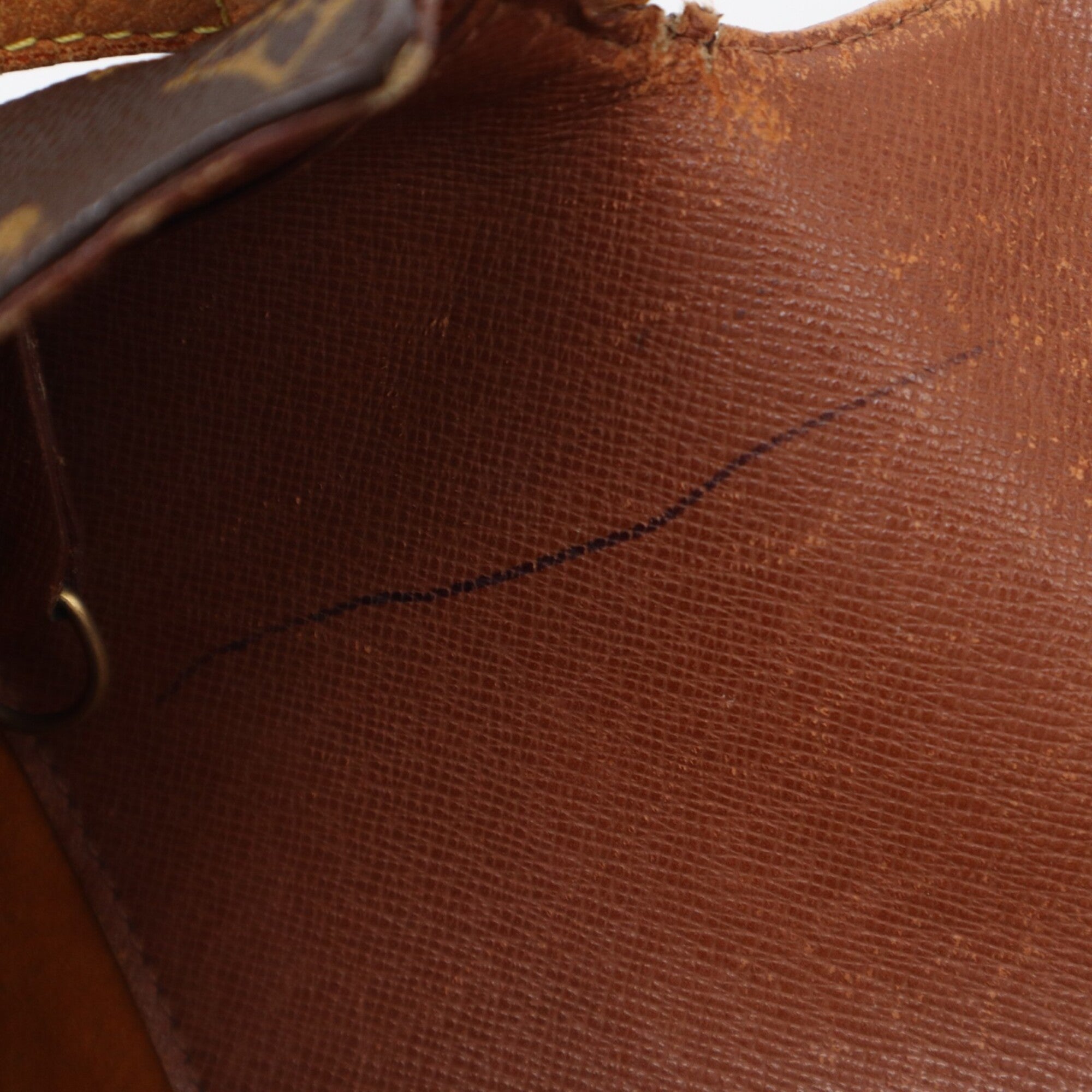 Louis Vuitton Beige Brown Monogram Coated Canvas Leather Shoulder Bag (Pre-Owned)