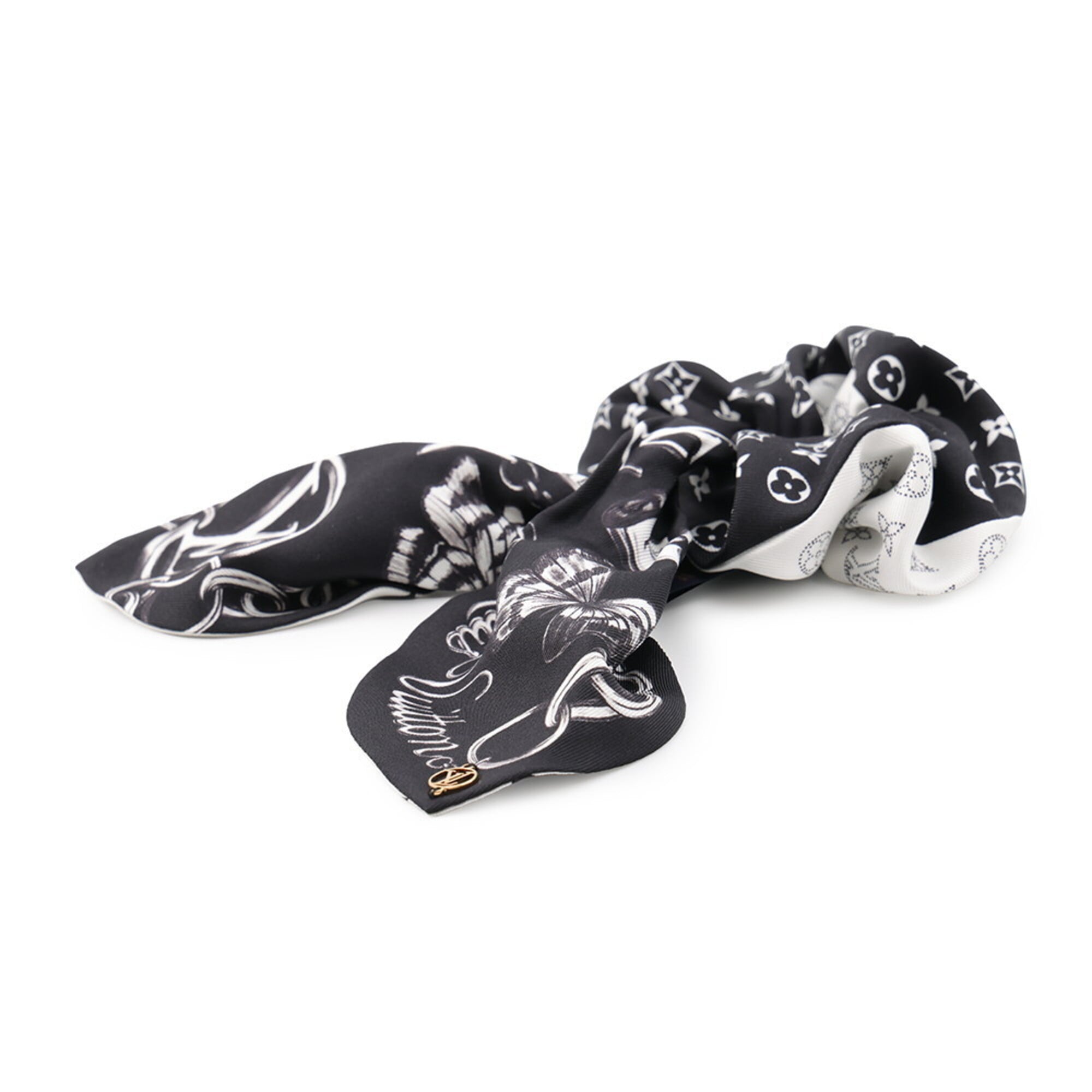 Louis Vuitton Black Noir White Silk (Pre-Owned)