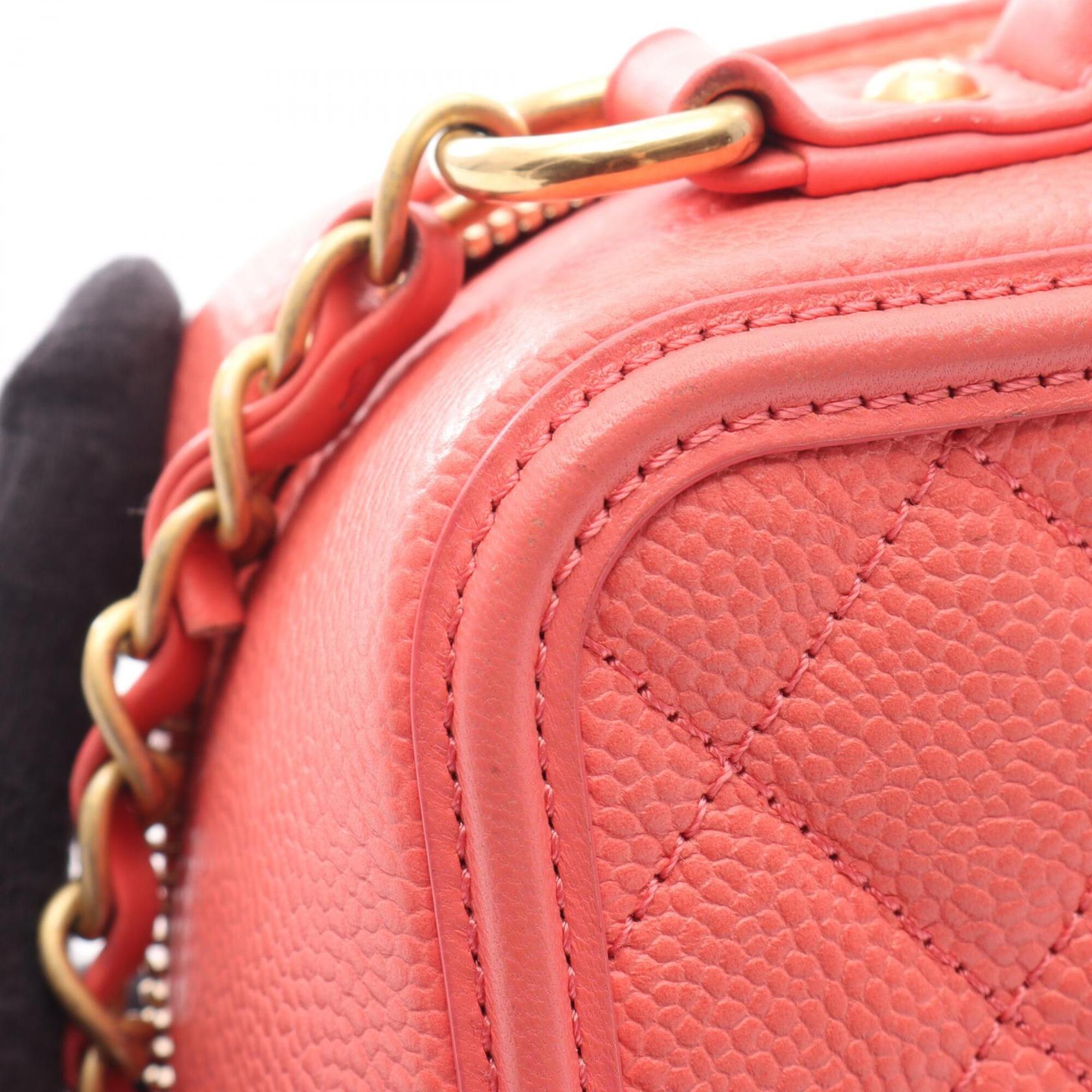Chanel Pink Grained Calfskin Handbag Shoulder Bag Vanity Bag (Pre-Owned)