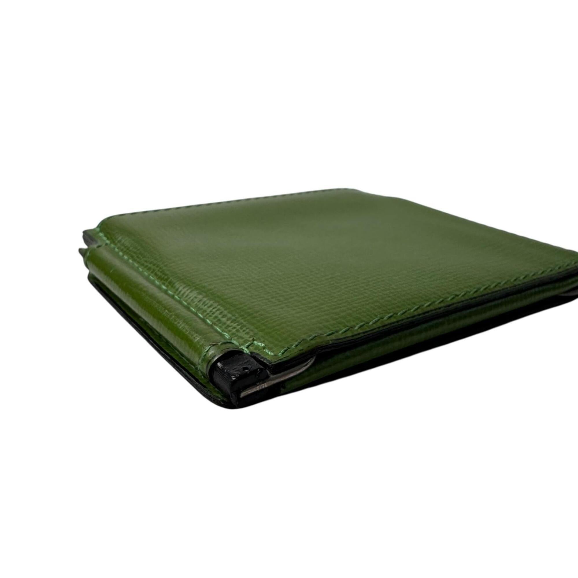 Valextra Glass Green Leather Money Clip (Pre-Owned)