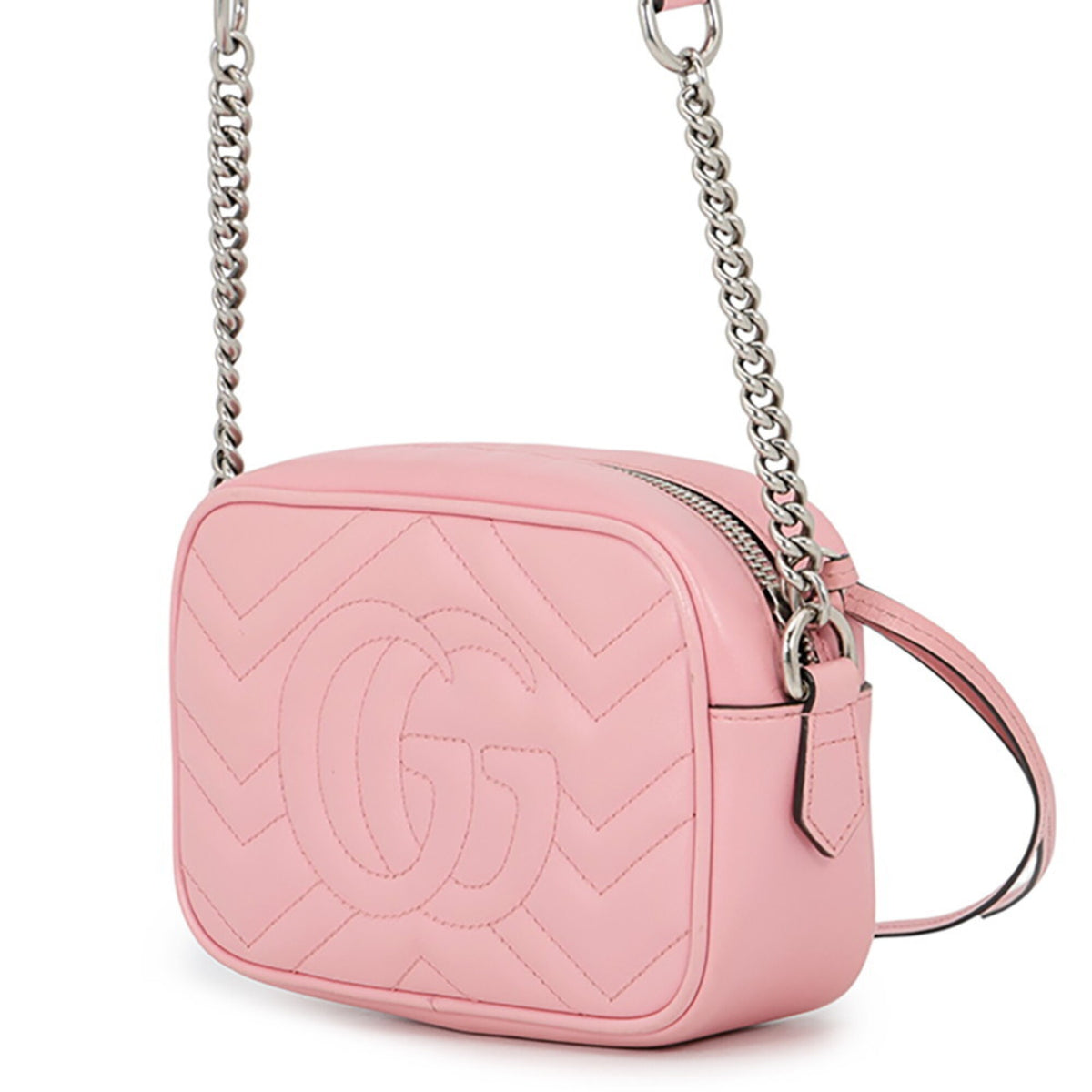 Gucci Gg Marmont Pink Leather Shoulder Bag (Pre-Owned)